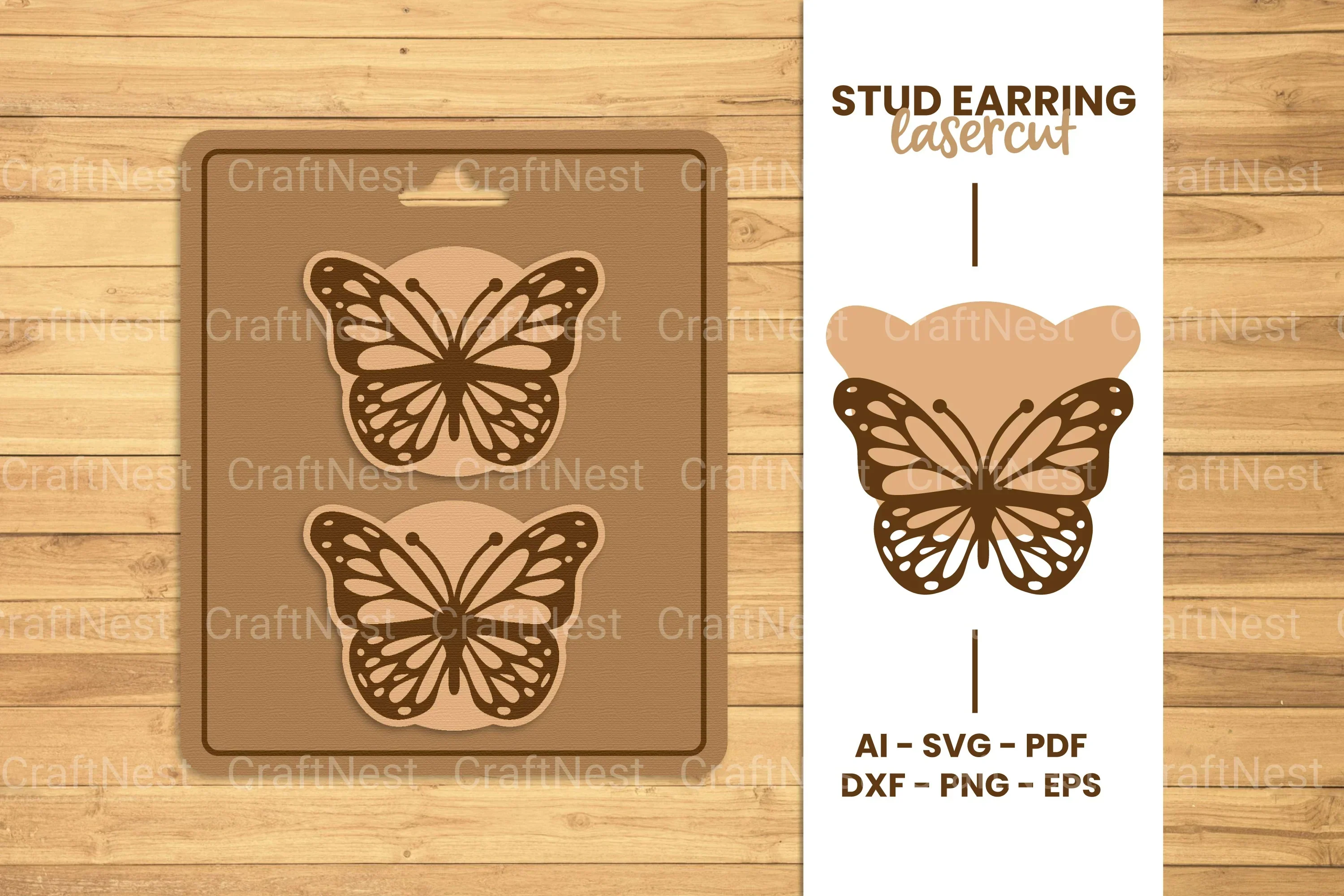 Stud Earring Lasercut SVG Bundle