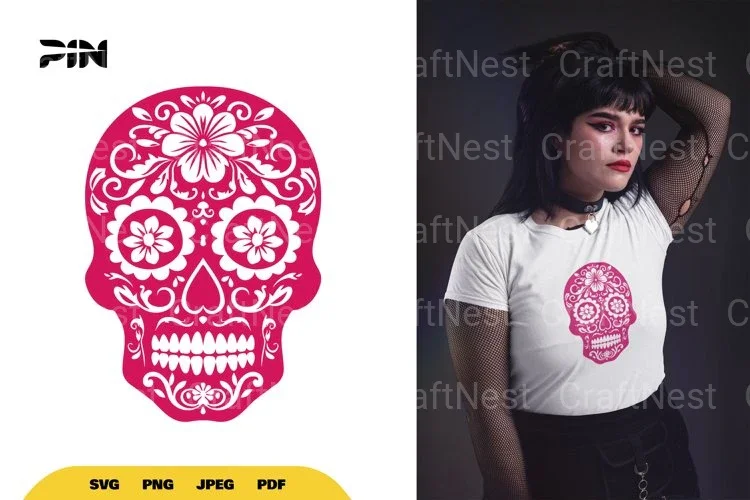 Sugar Skull Halloween SVG Bundle Clipart