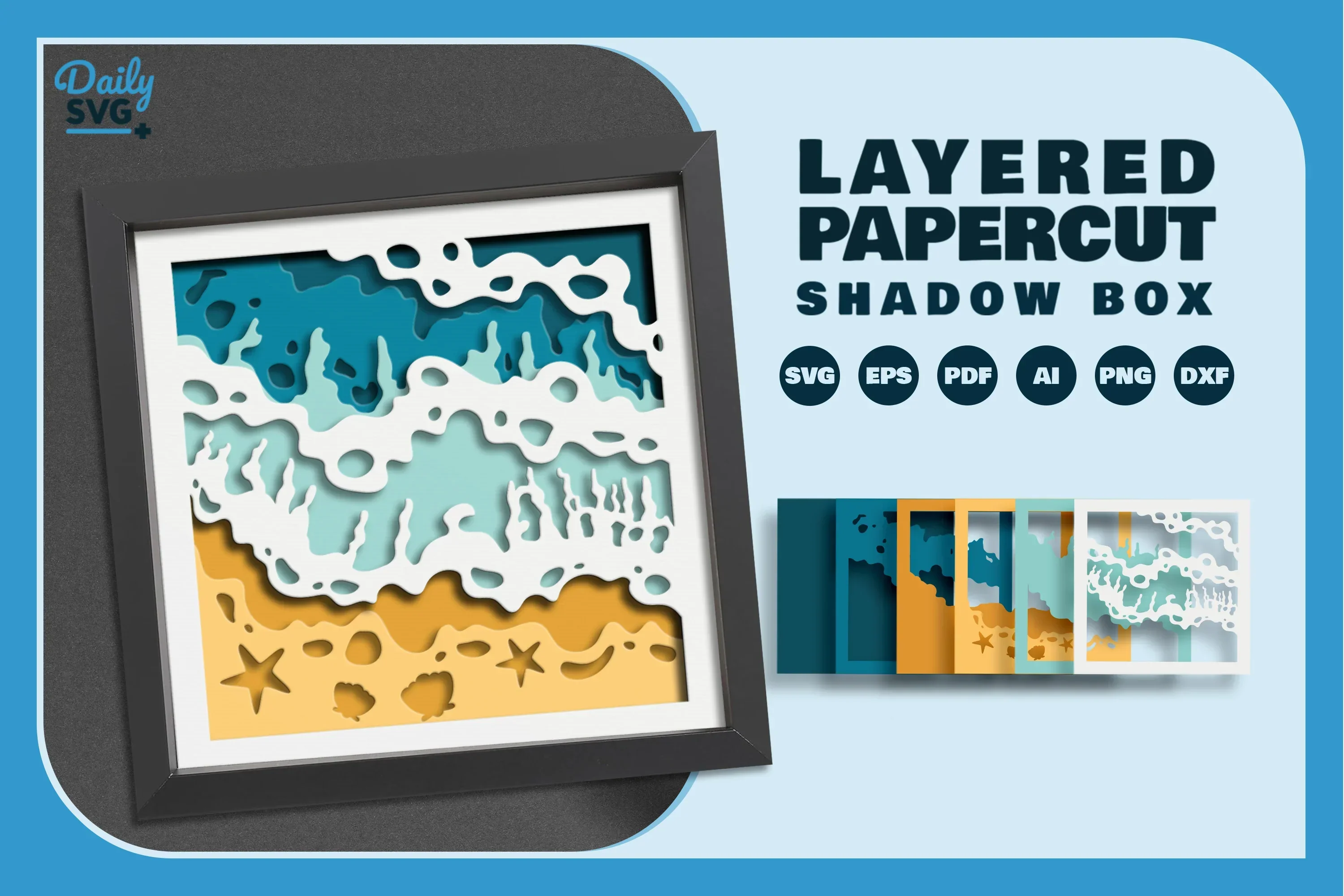 Summer Beach Papercut SVG Bundle - Image 2