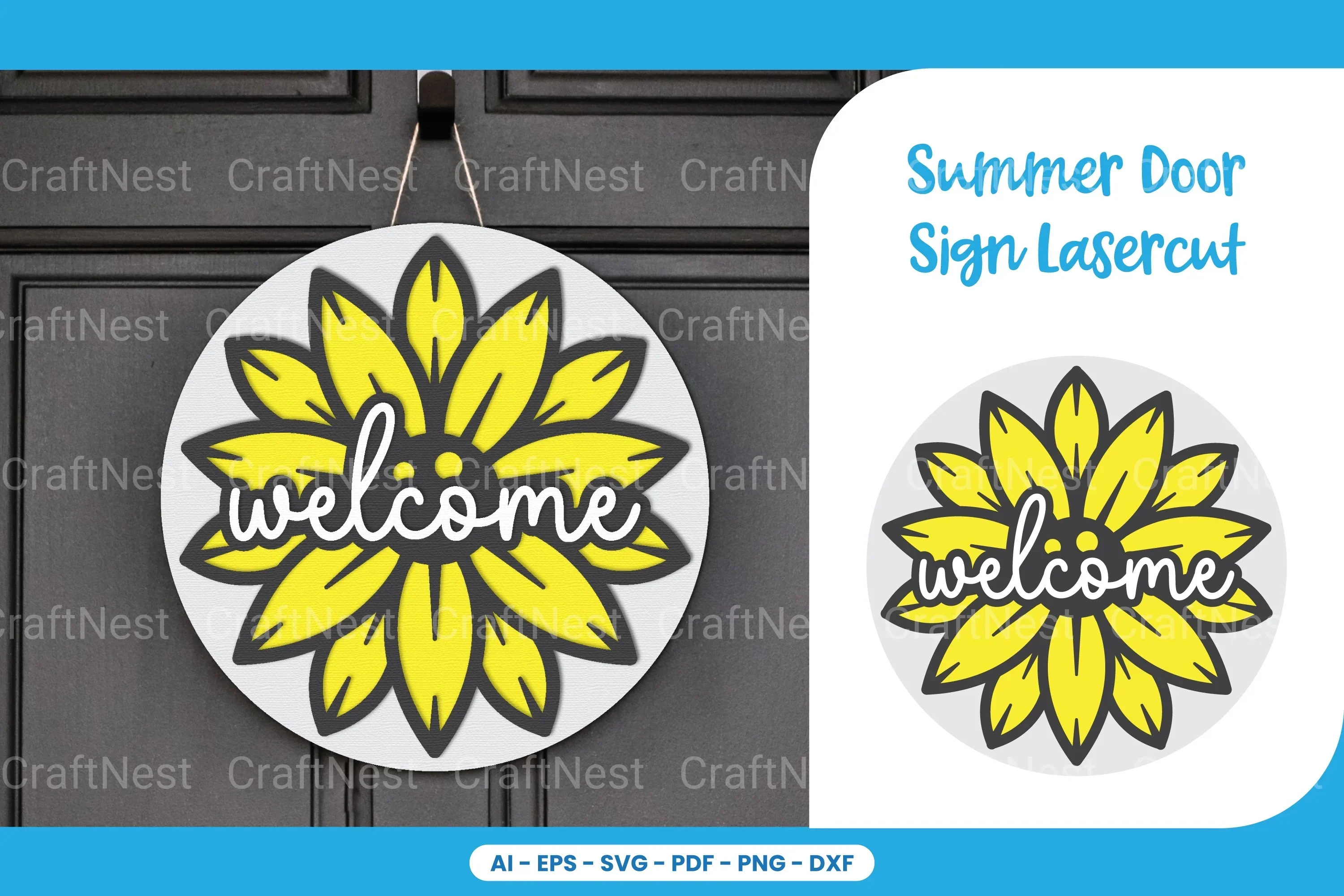 Summer Door Sign Lasercut SVG Bundle
