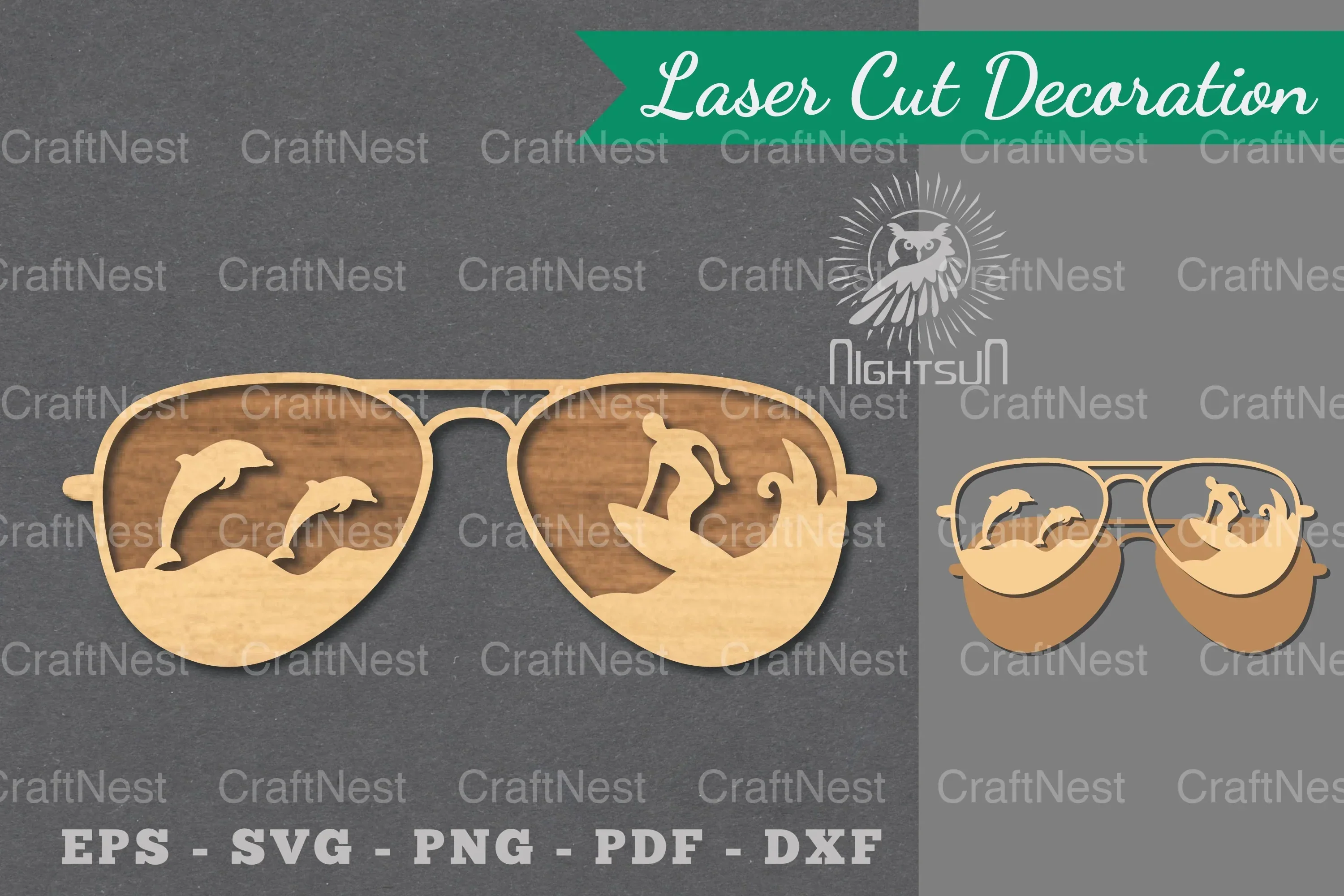 Summer Glasses Laser Cut Decoration Clipart Bundle