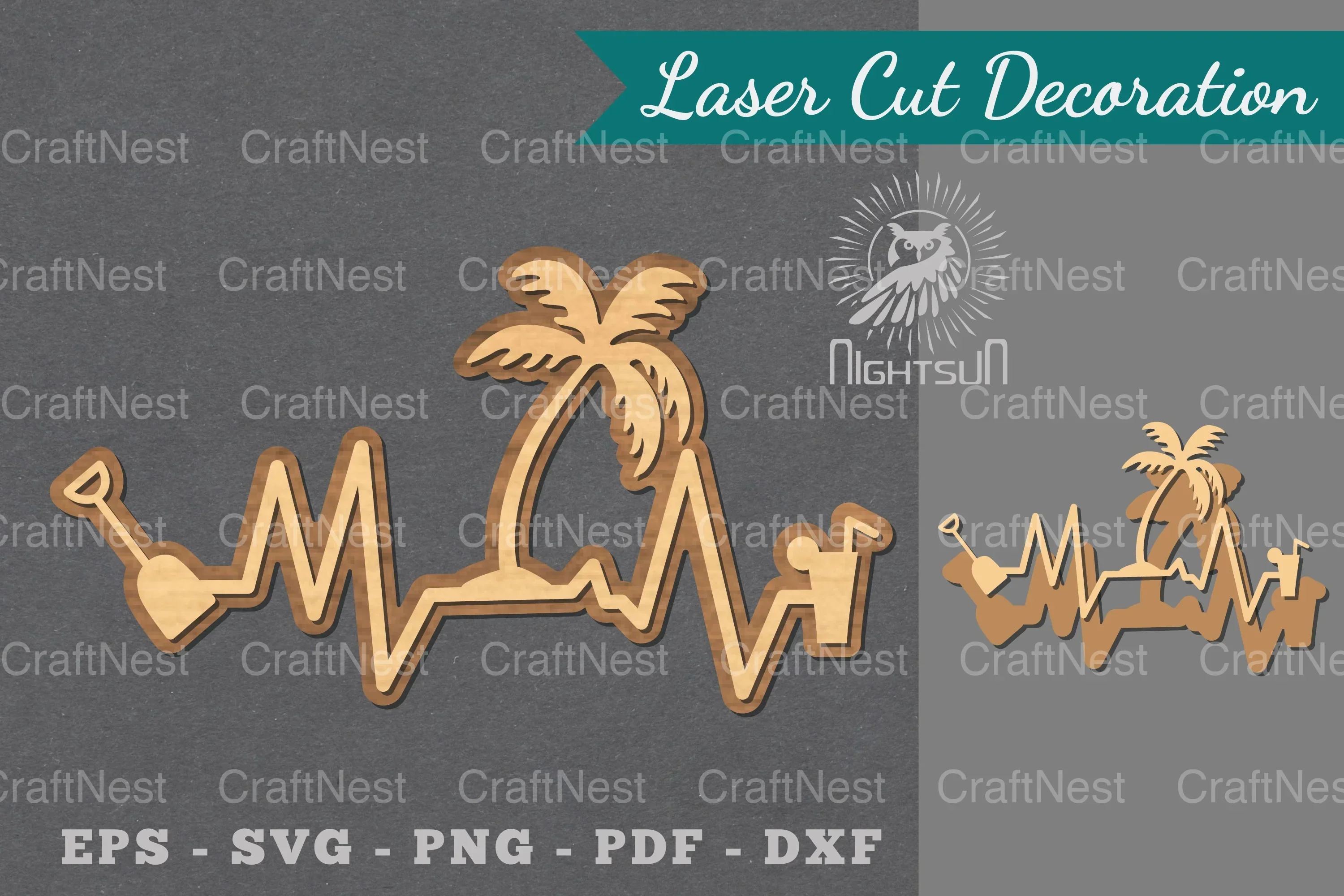 Summer Heartbeat Laser Cut Decoration Clipart Bundle