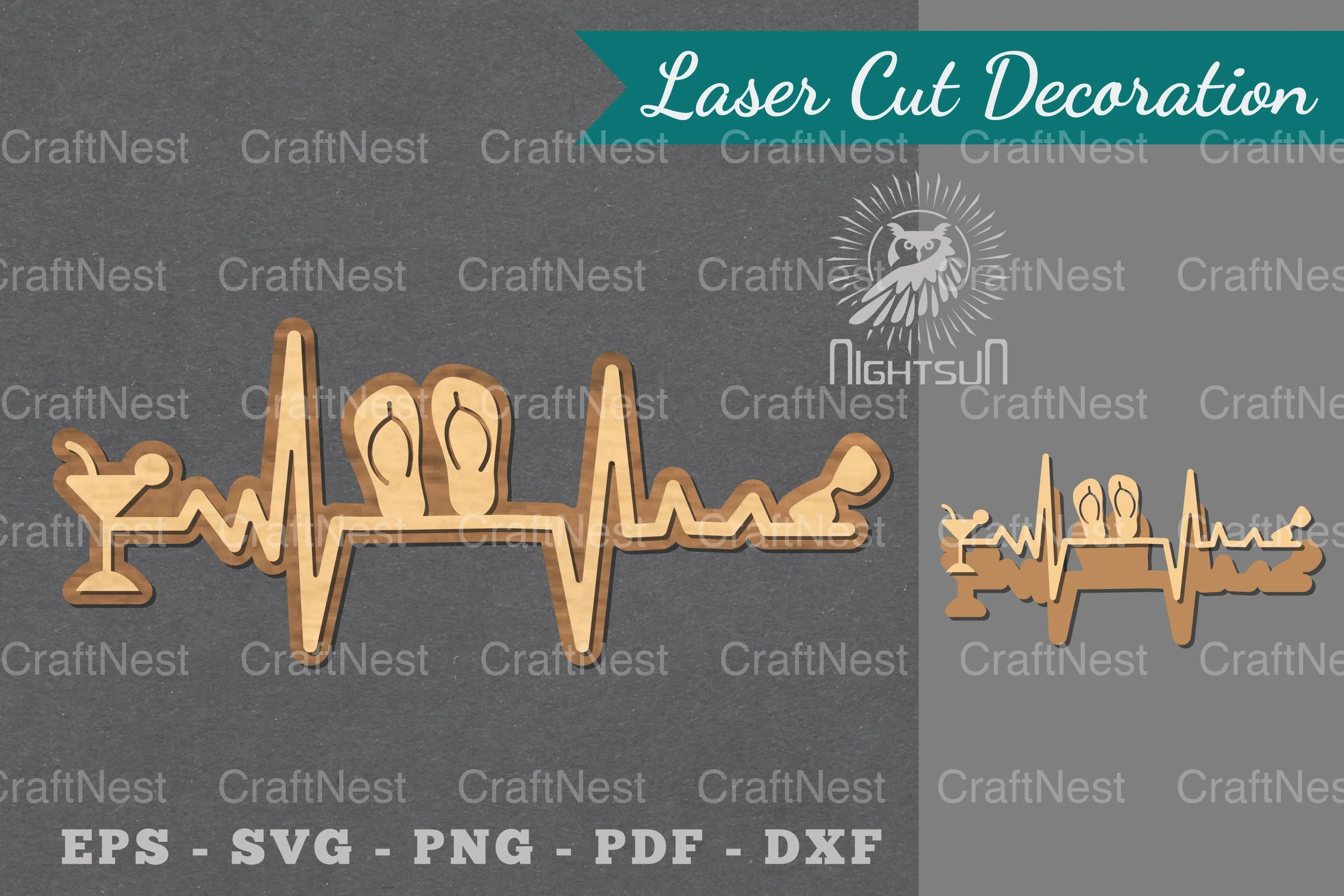 Summer Heartbeat Laser Cut Decoration Clipart Bundle