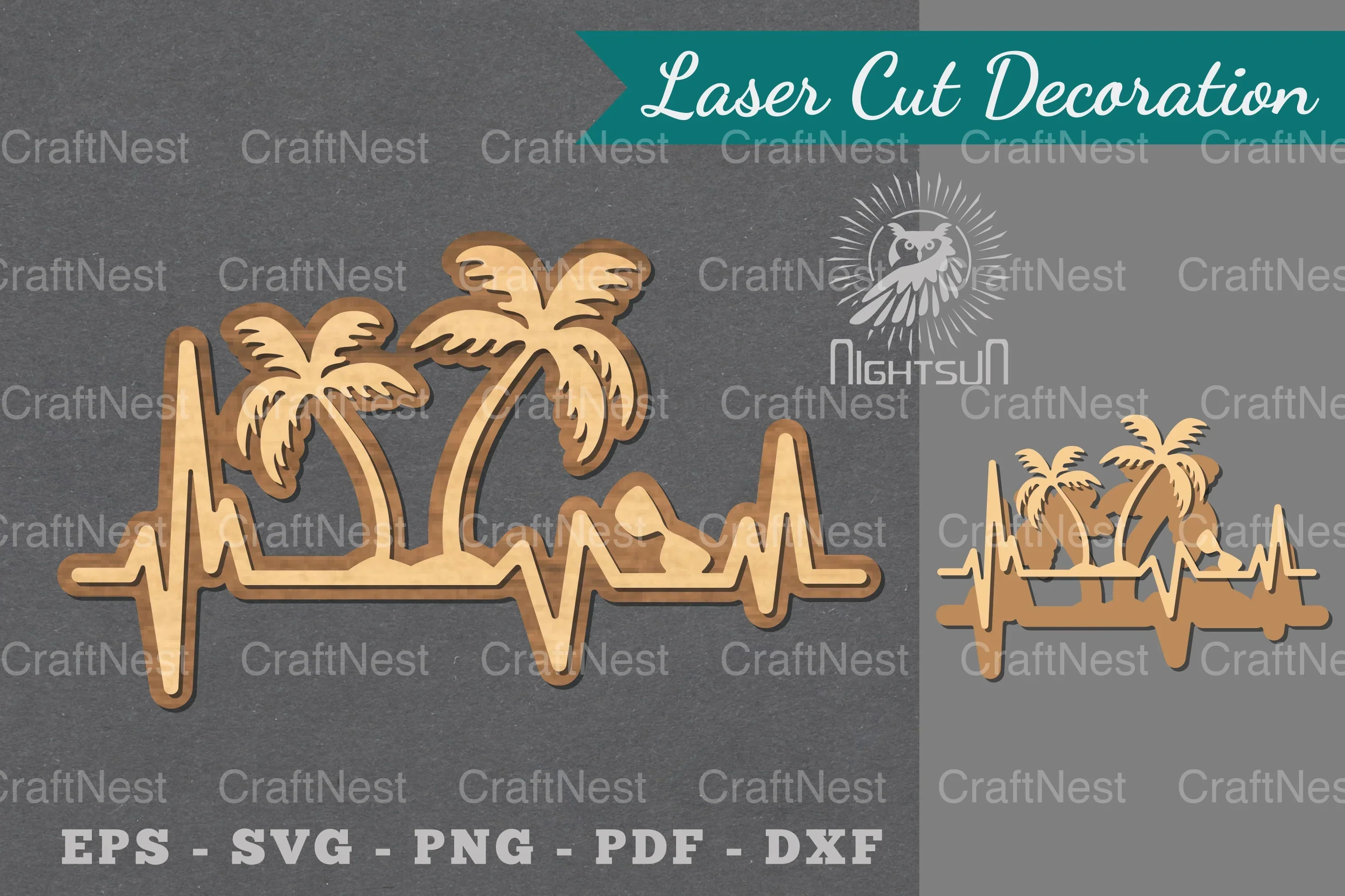 Summer Heartbeat Laser Cut Decoration Clipart Bundle