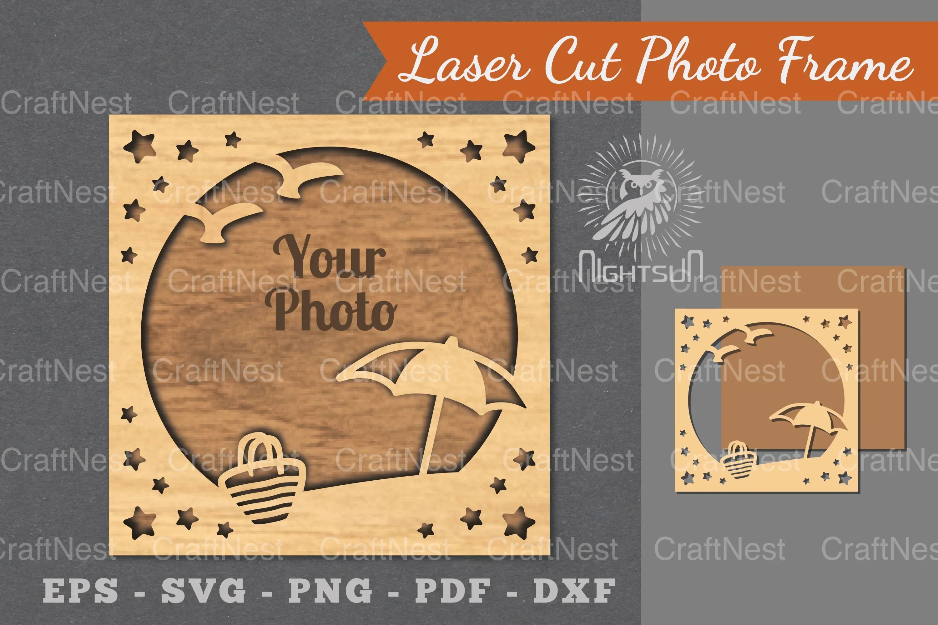 Summer Laser Cut Photo Frame Clipart Bundle