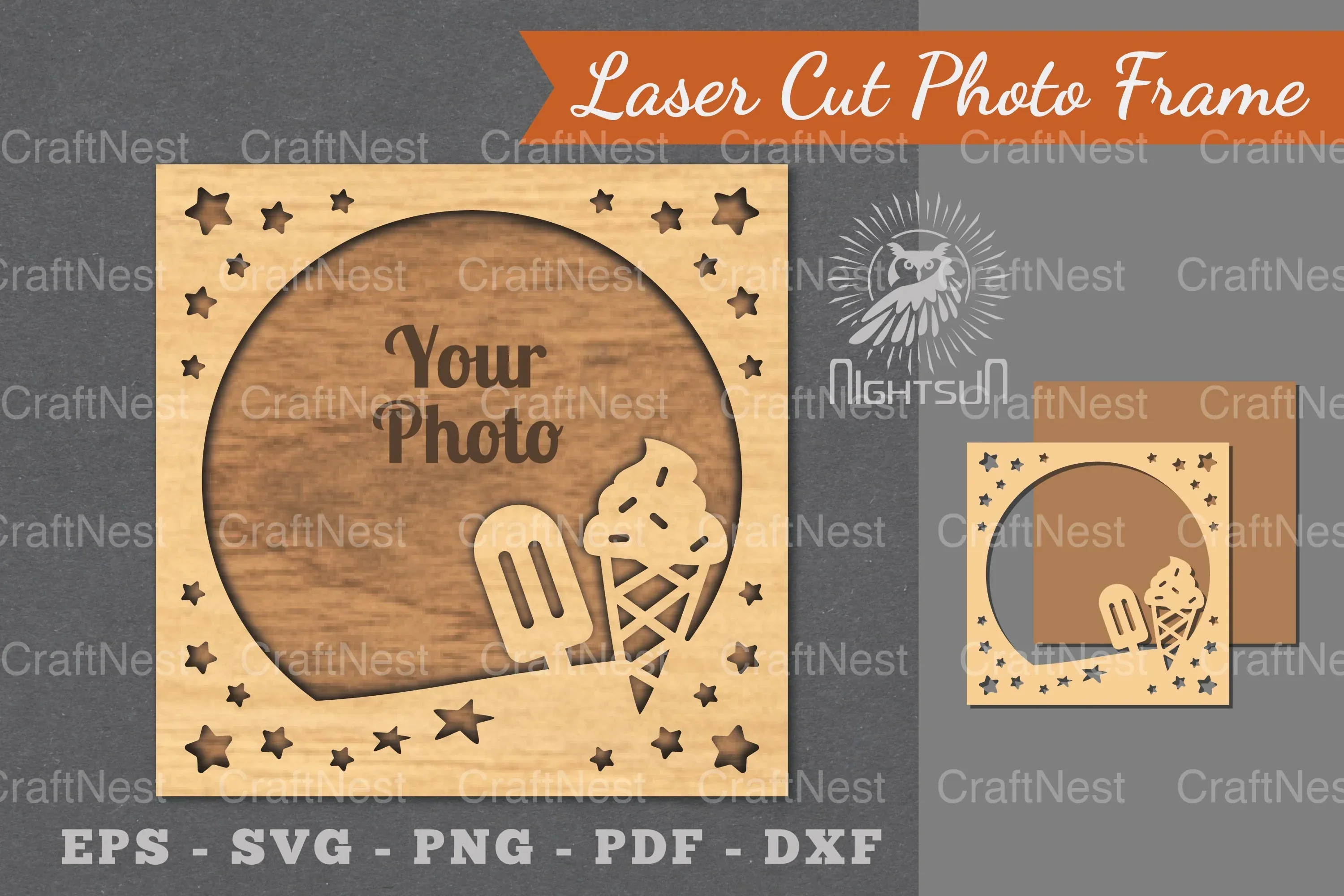 Summer Laser Cut Photo Frame Clipart Bundle