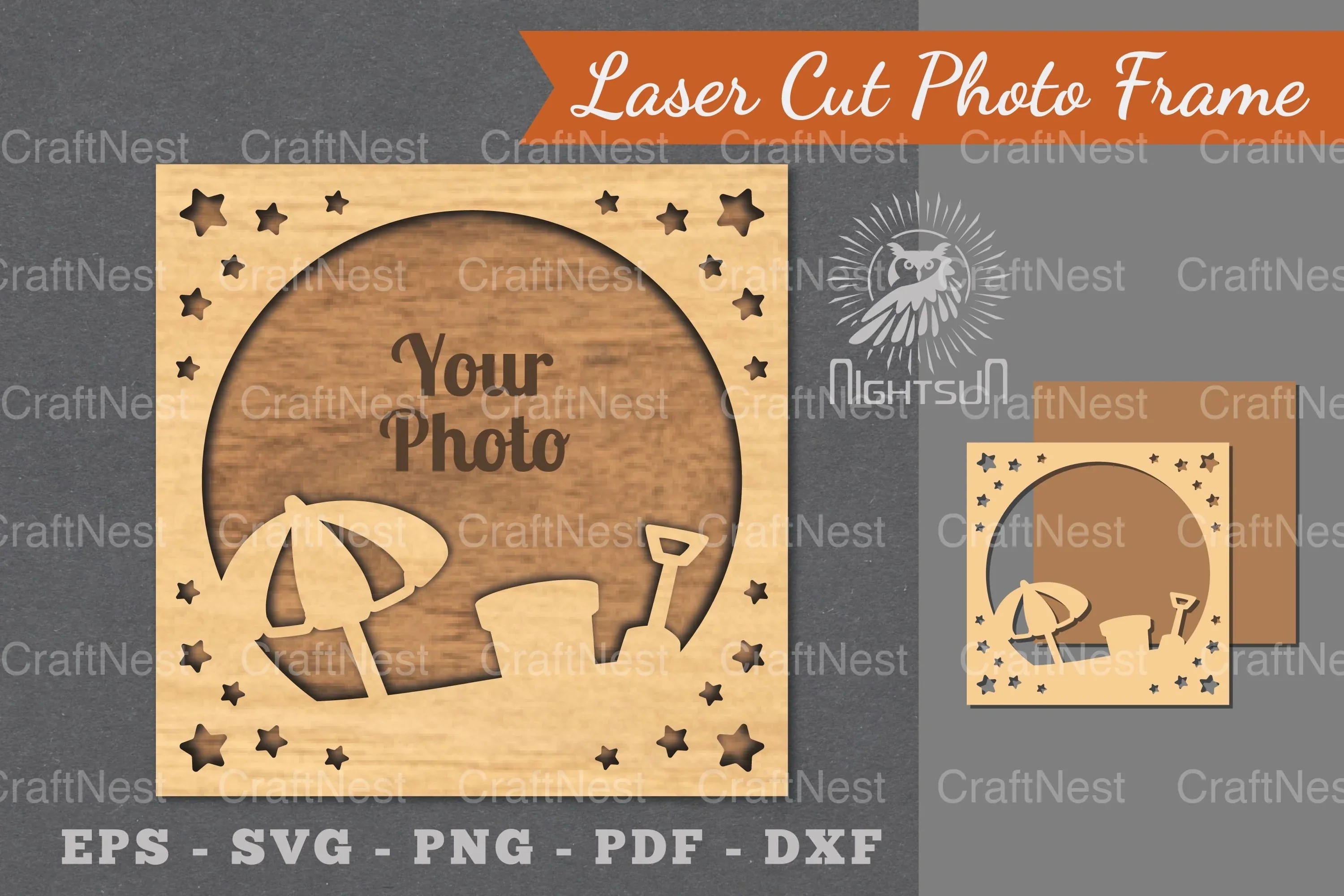 Summer Laser Cut Photo Frame Clipart Bundle