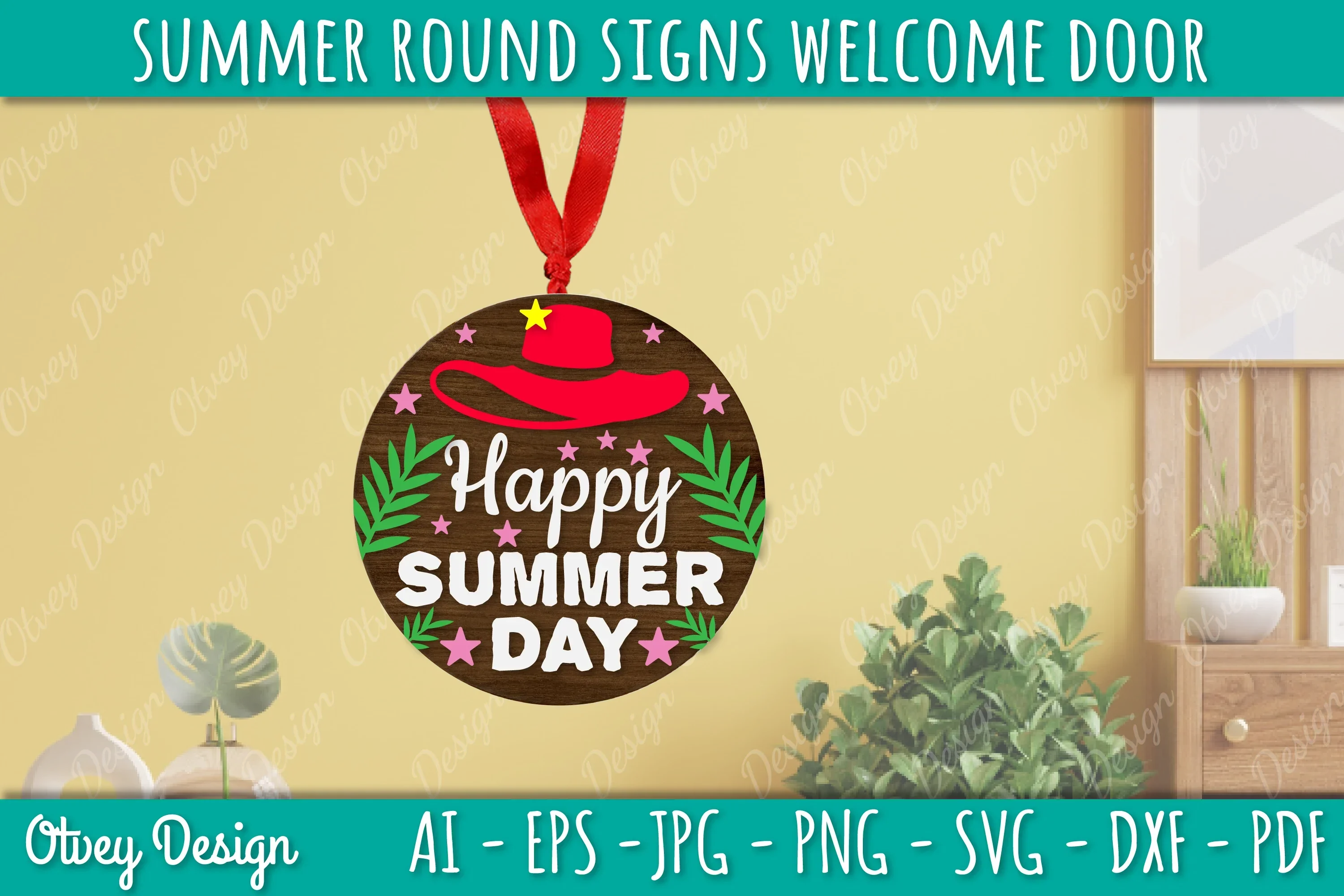 Summer Welcome Door Hangers SVG Bundle - Image 3