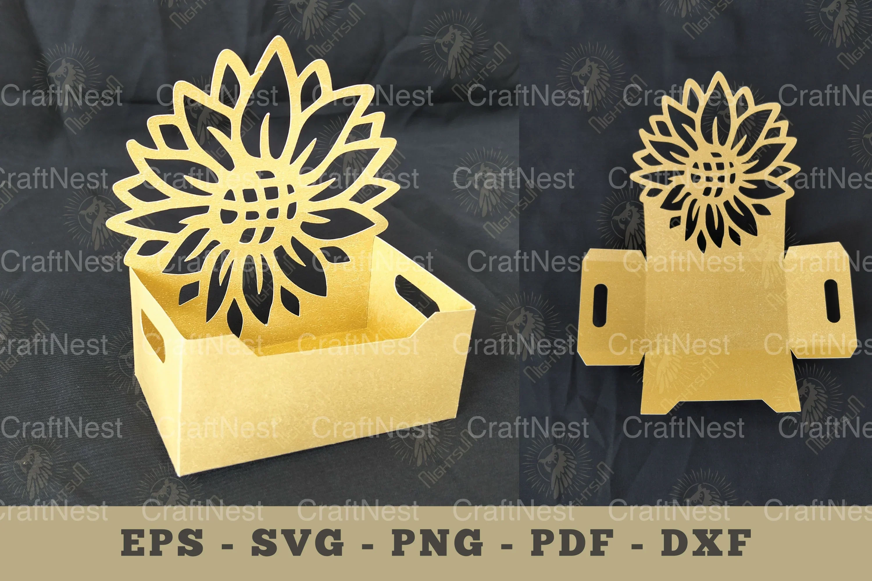 Sunflower Box Display Papercut Craft Bundle