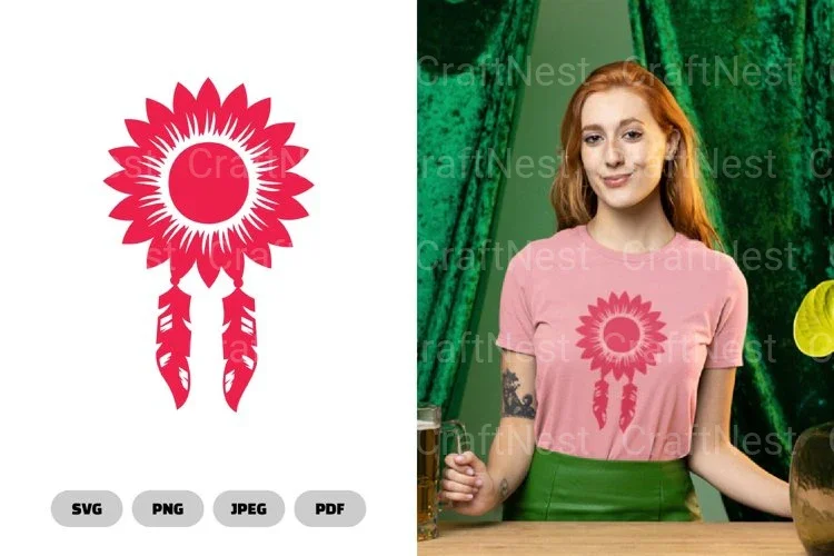 Sunflower Dreamcatcher Clipart Bundle