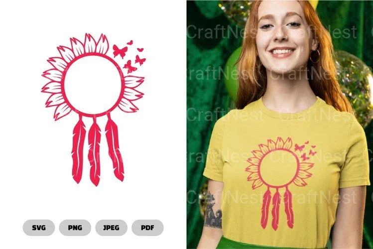 Sunflower Dreamcatcher Clipart Bundle