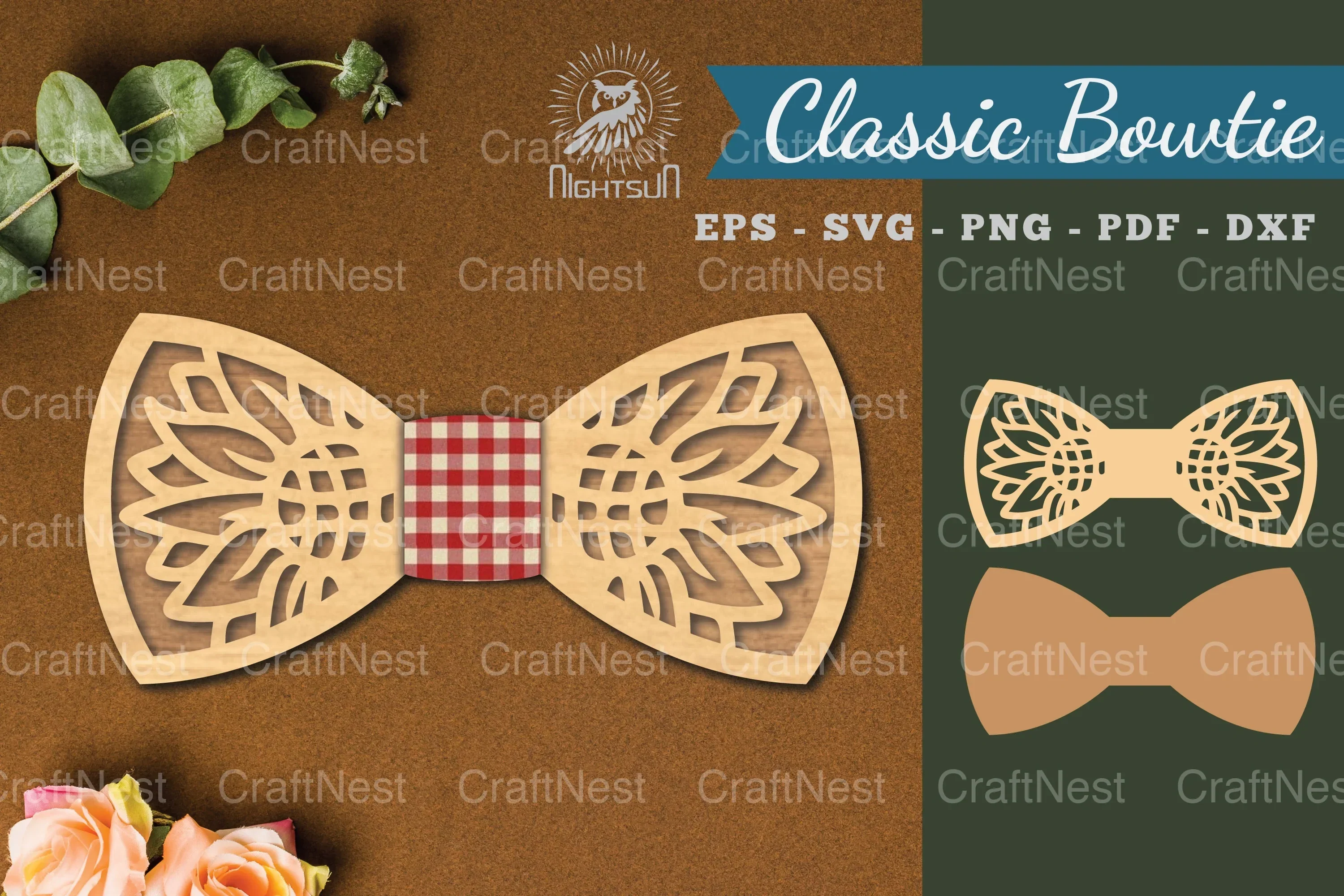 Sunflower Laser Cut Bowtie SVG Bundle
