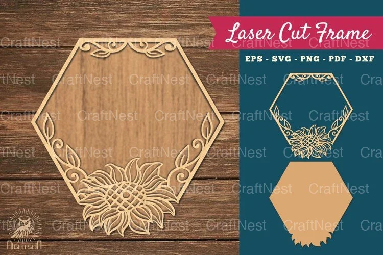 Sunflower Laser Cut Frame SVG Bundle