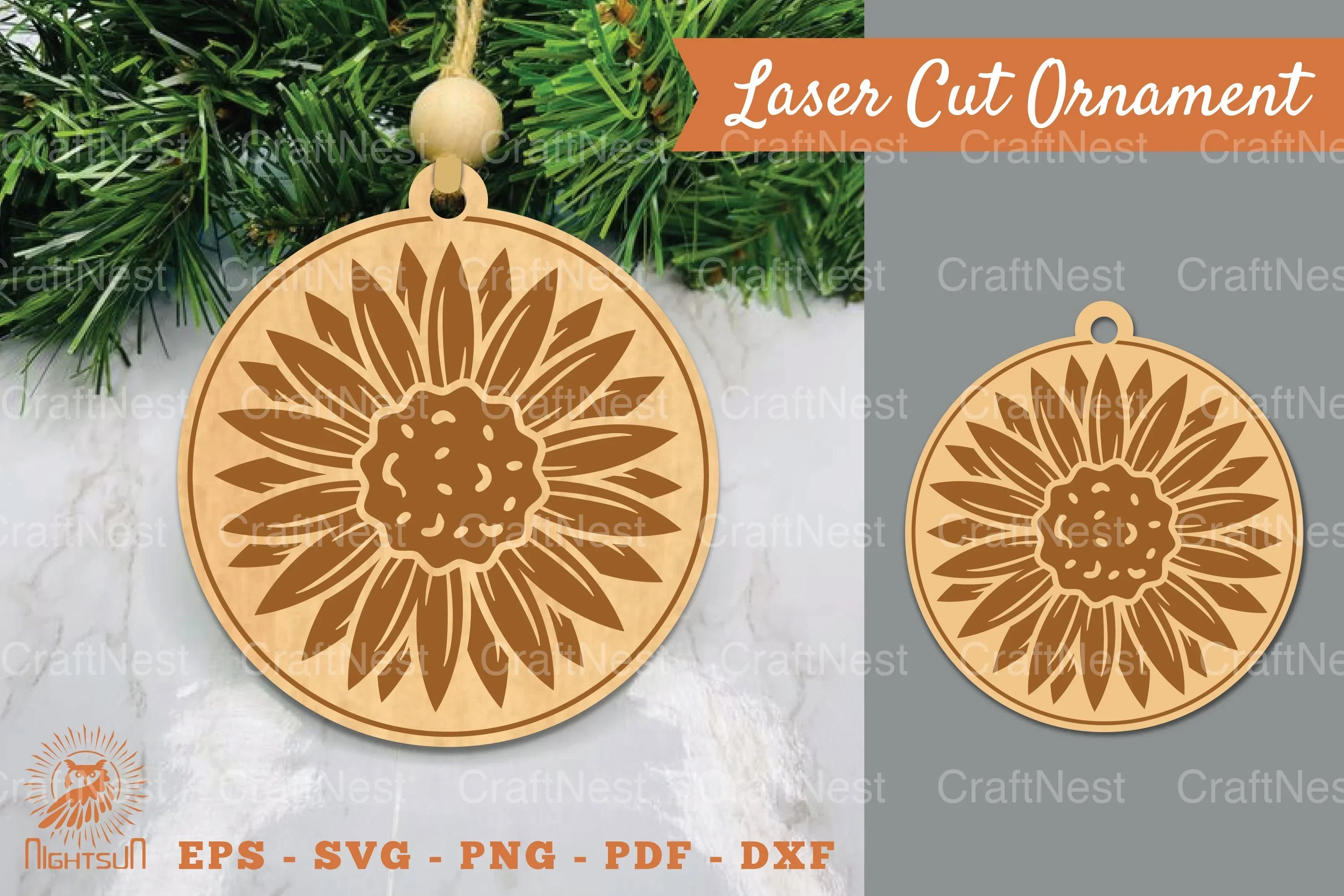 Sunflower Laser Cut Ornament Clipart Bundle