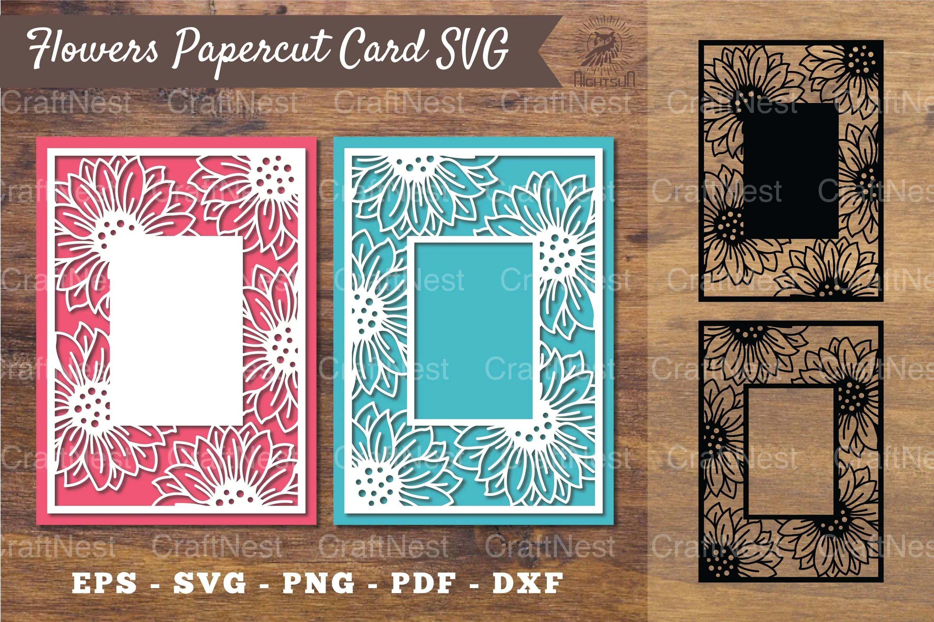 Sunflower Papercut Card SVG Design Bundle