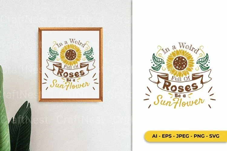 Sunflower Wall Decor SVG Bundle