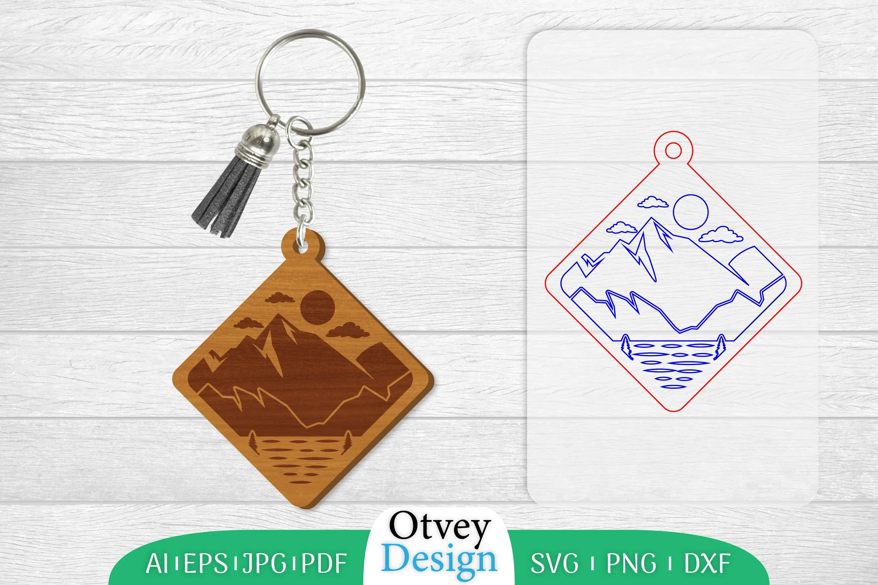 Sunset Mountain Keychain SVG Bundle