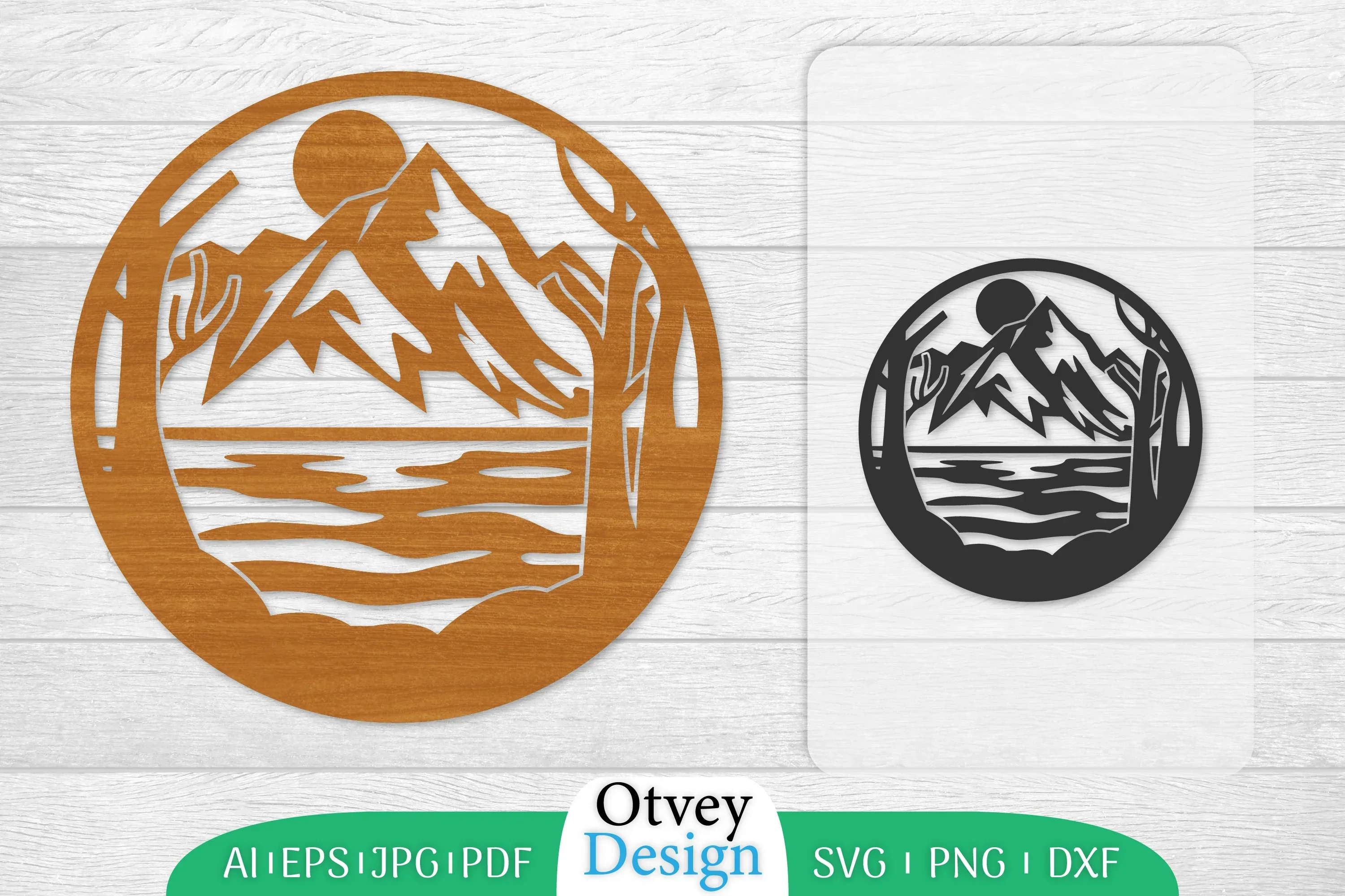 Sunset Mountain Lasercut Wall Decor SVG Bundle