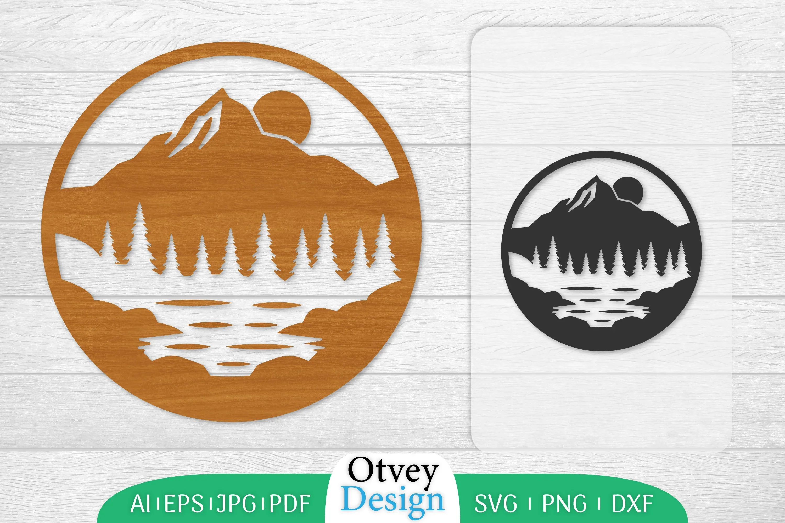 Sunset Mountain Lasercut Wall Decor SVG Bundle