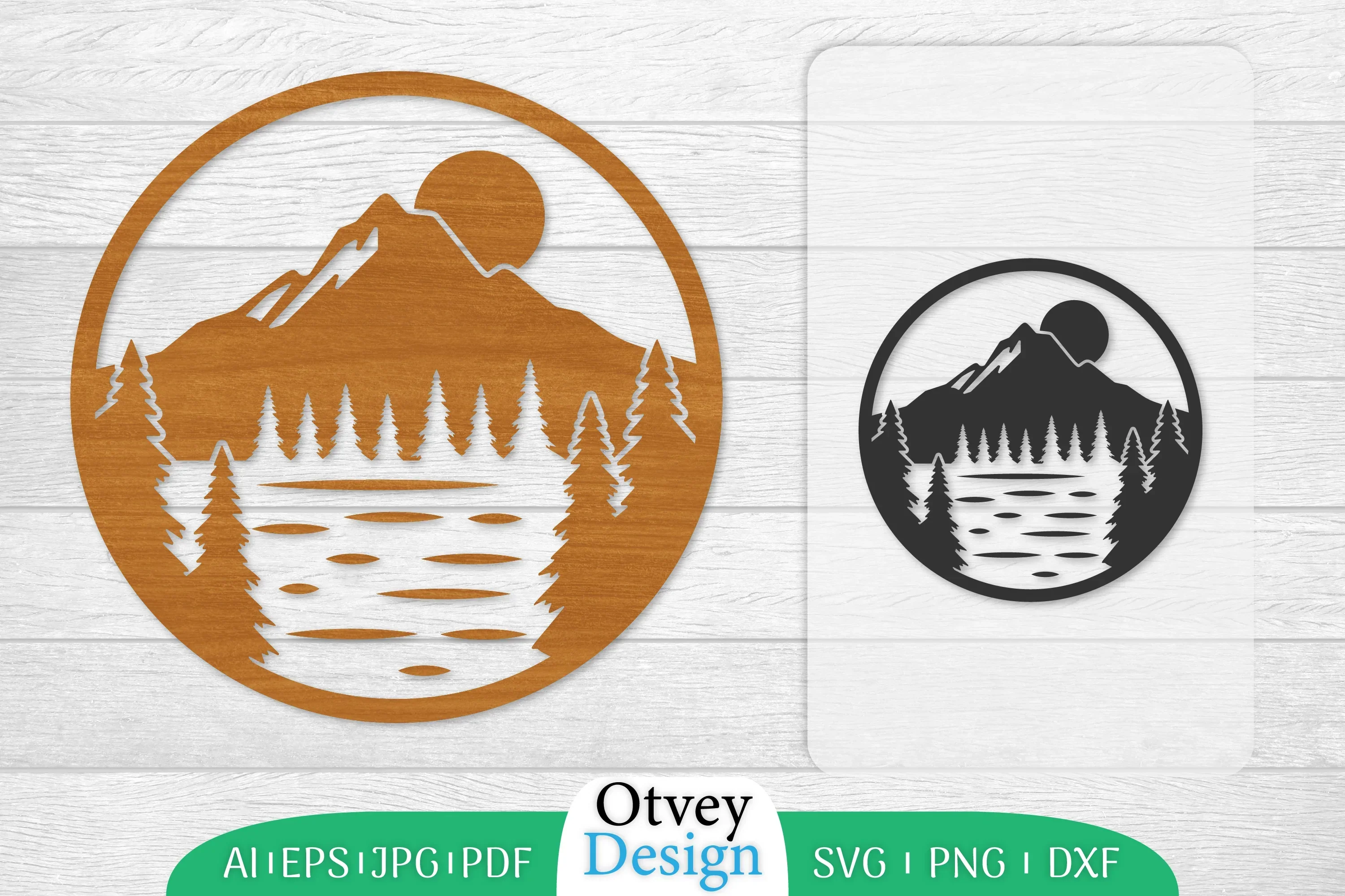 Sunset Mountain Lasercut Wall Decor SVG Bundle