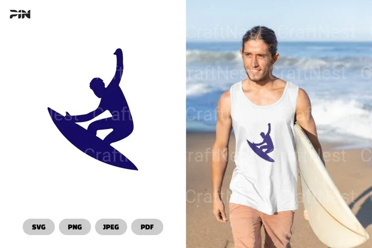 Surfing Icon Logo Clipart Bundle
