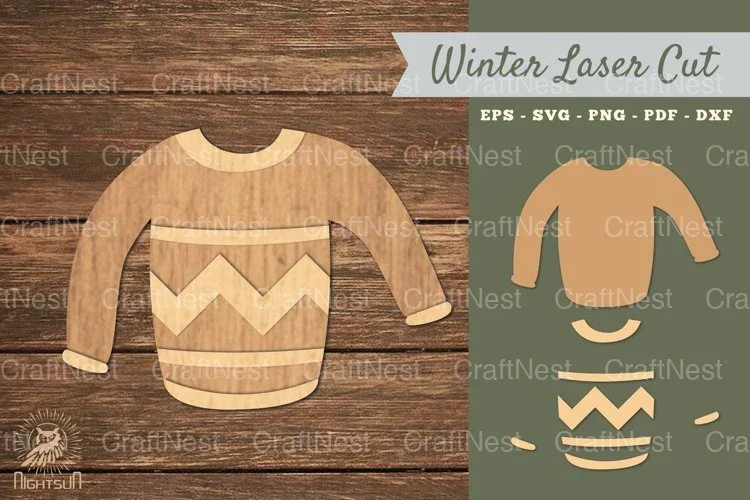 Sweater Laser Cut Decoration SVG Bundle