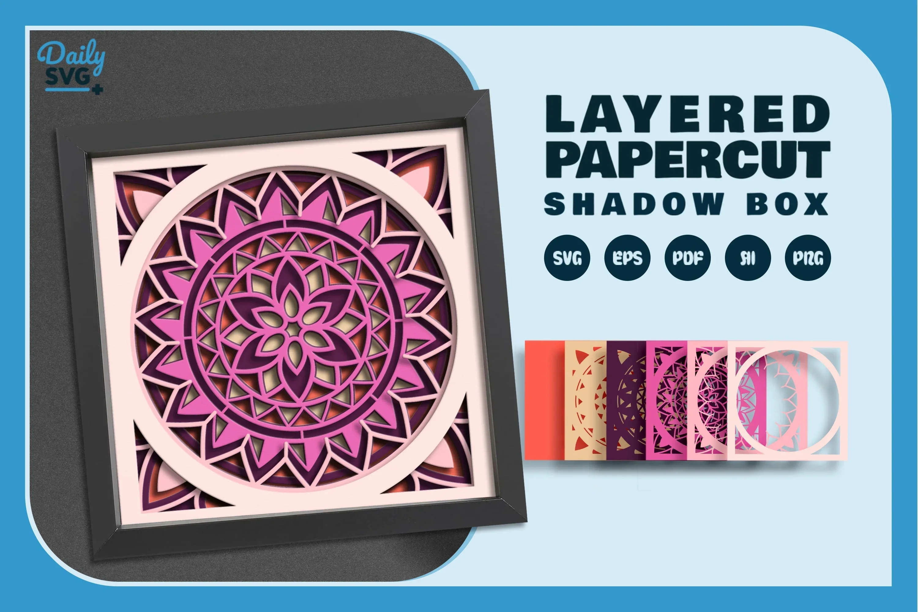 Sweet Mandala Papercut SVG Bundle - Image 2