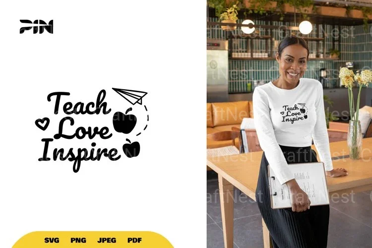 Teach Love Inspire Teacher SVG Bundle