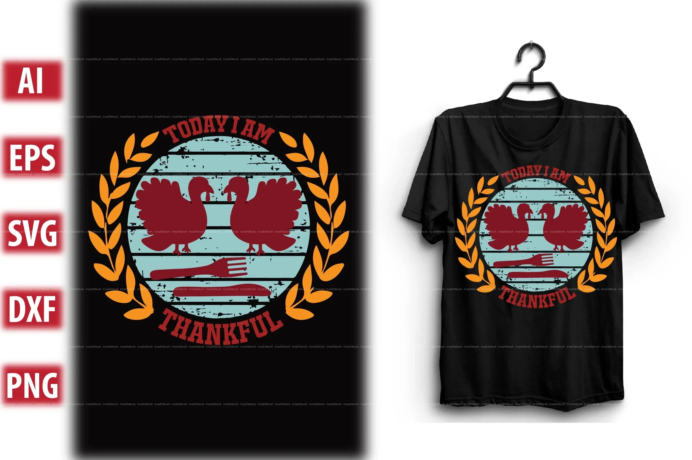 Thanksgiving T-Shirt Design SVG Bundle - Image 6
