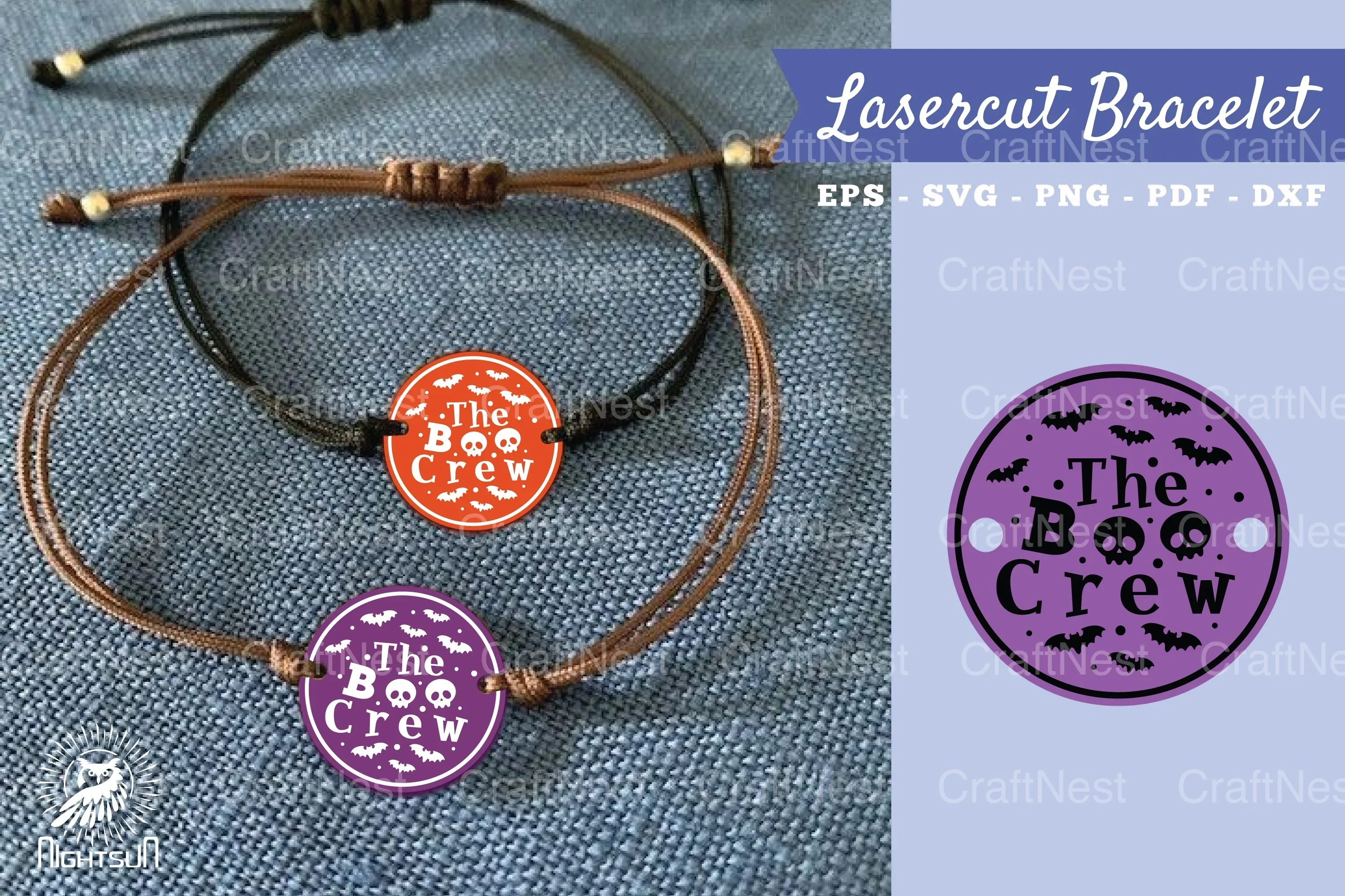 The Boo Crew Laser Cut Bracelet SVG Design Bundle