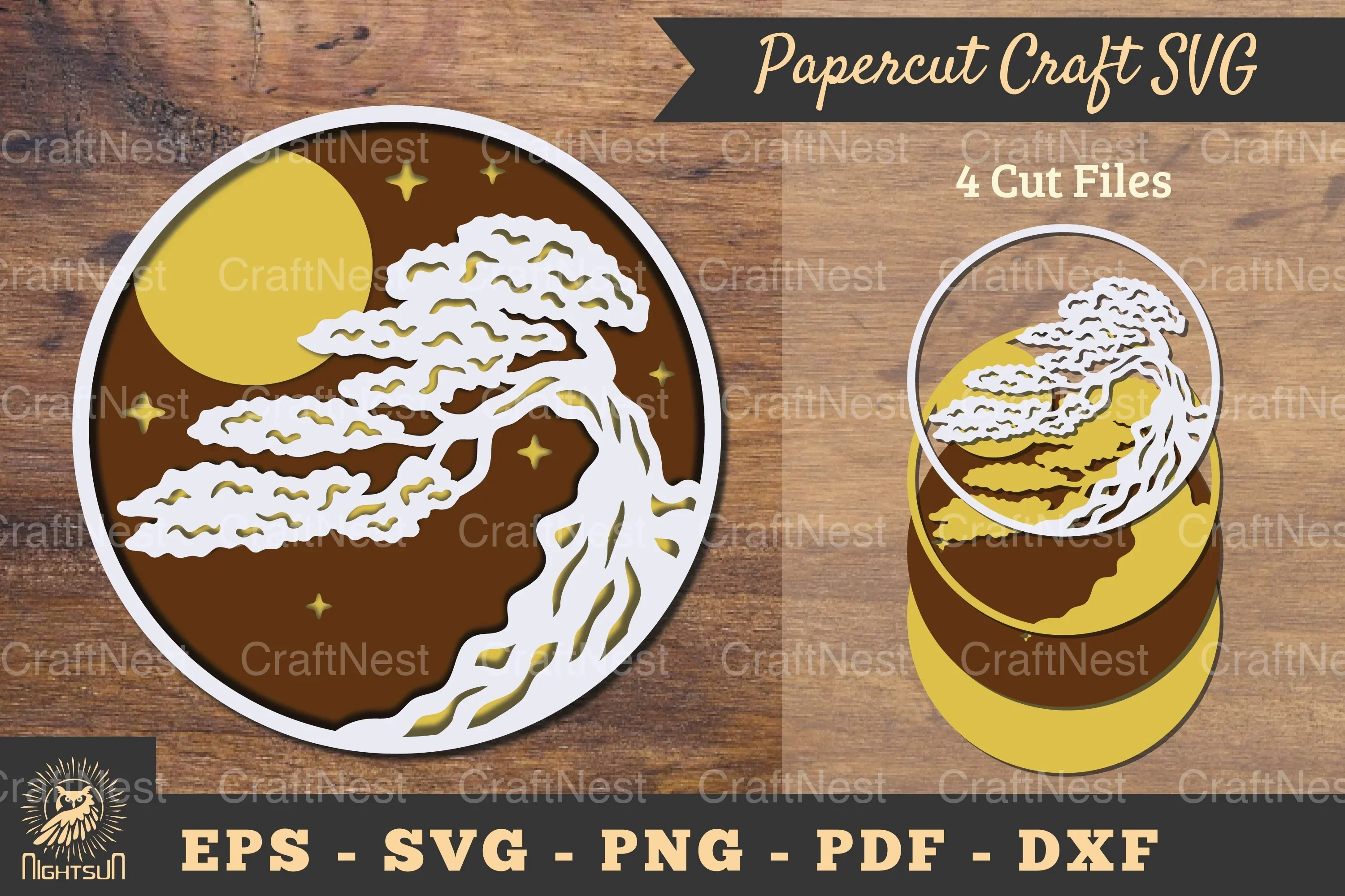 Tree 3D Papercut SVG Design Bundle