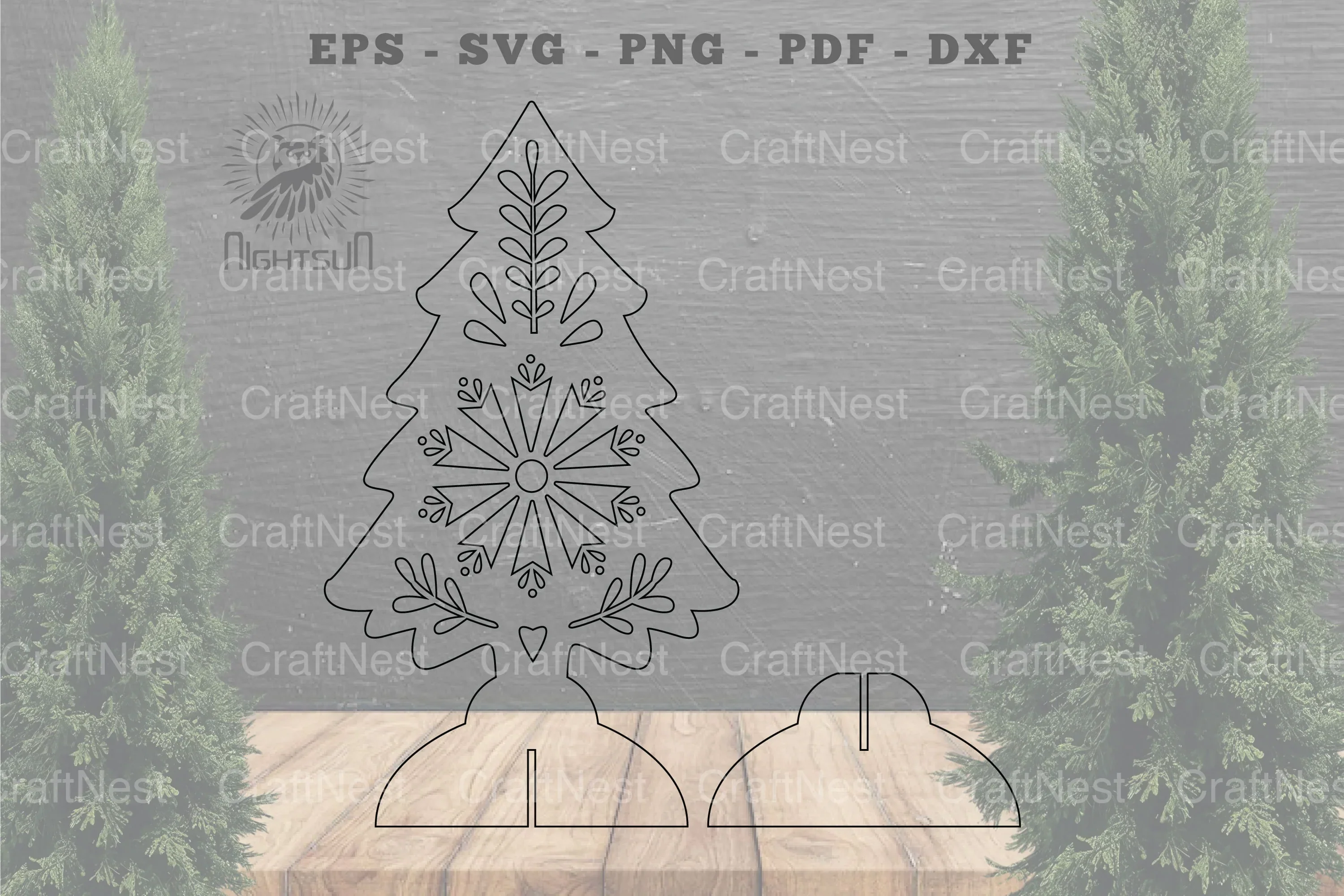 Tree Laser Cut Home Decor SVG Bundle - Image 2