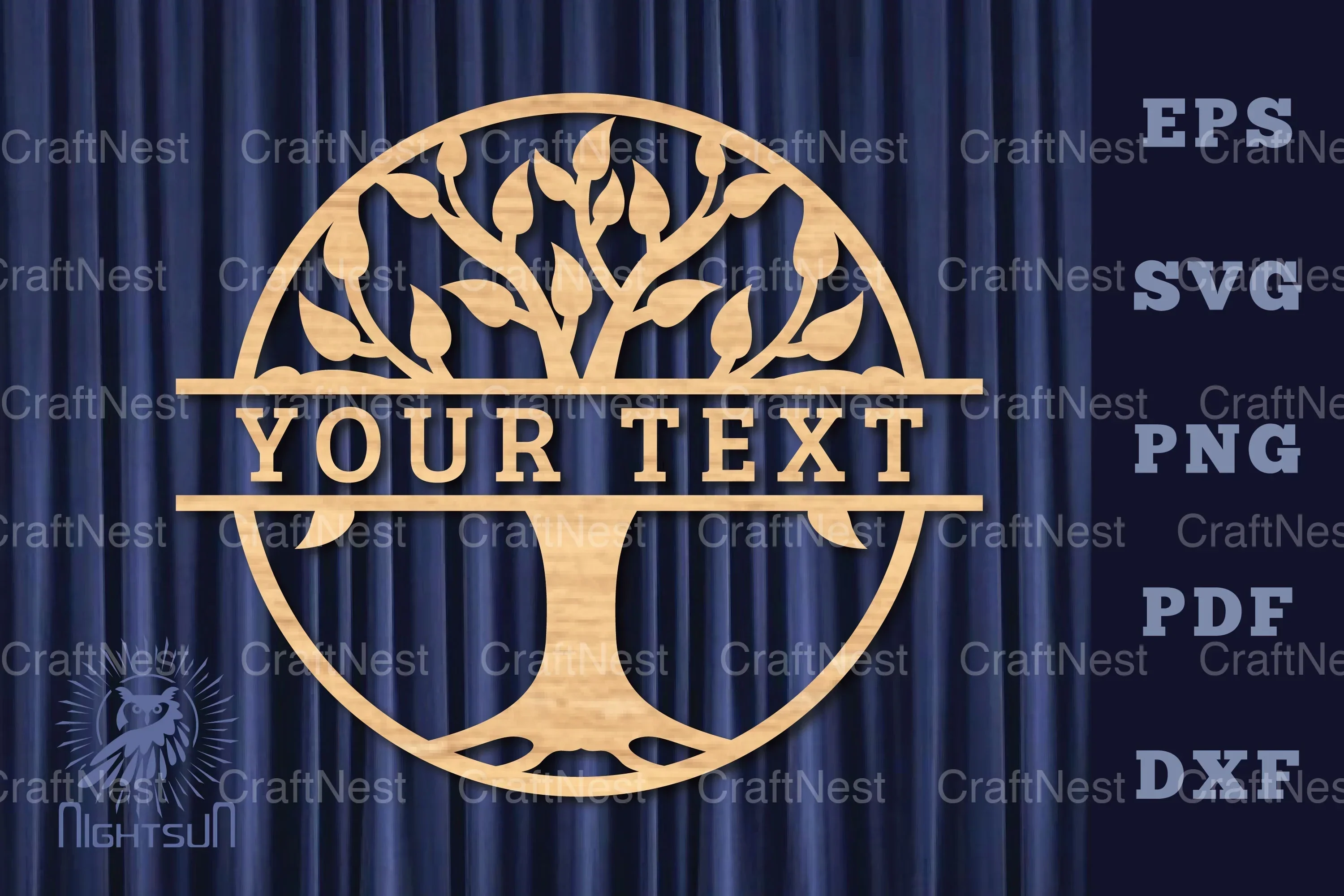 Tree of Life Lasercut Split Monogram SVG Bundle