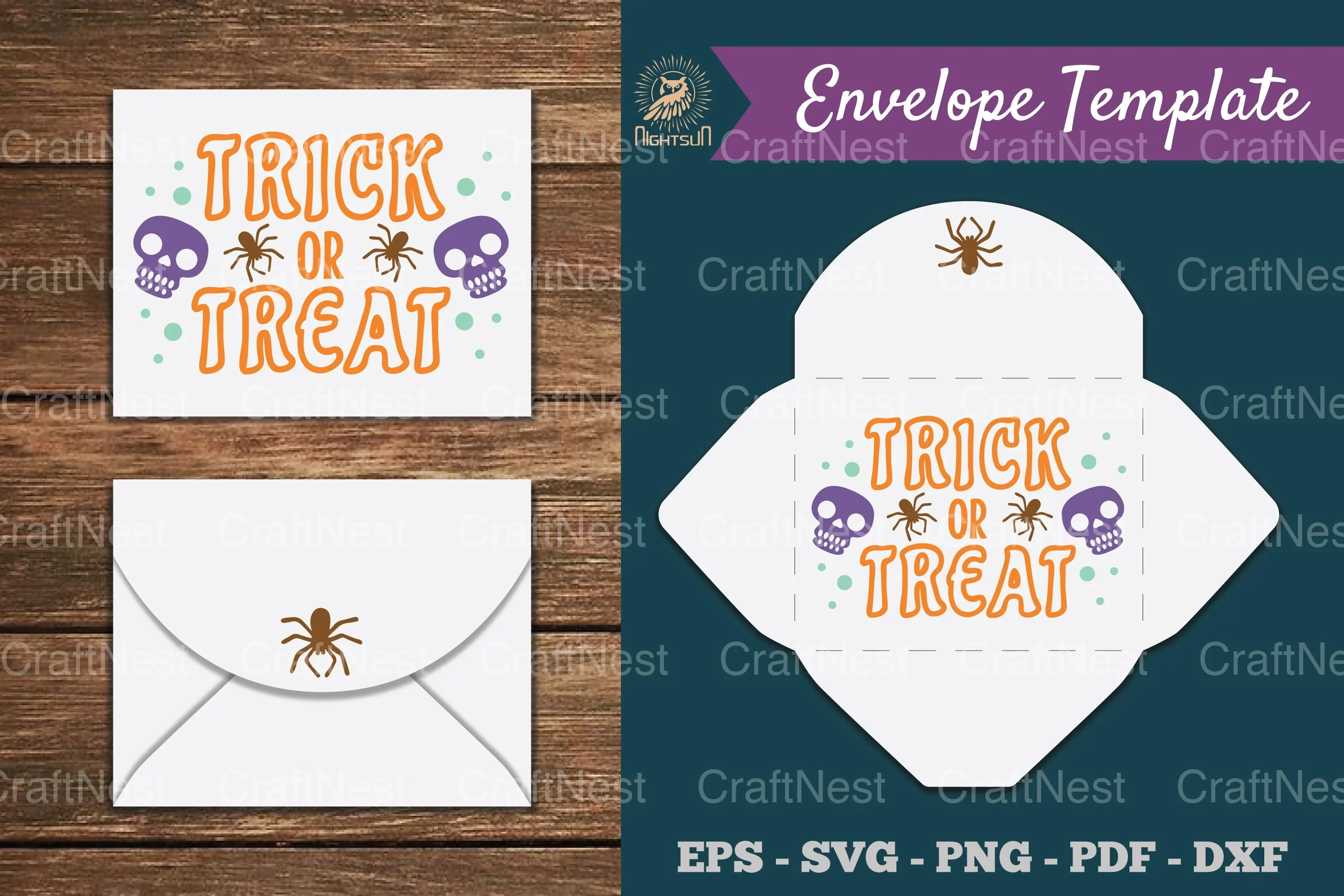 Trick Or Treat Envelope Template SVG Bundle