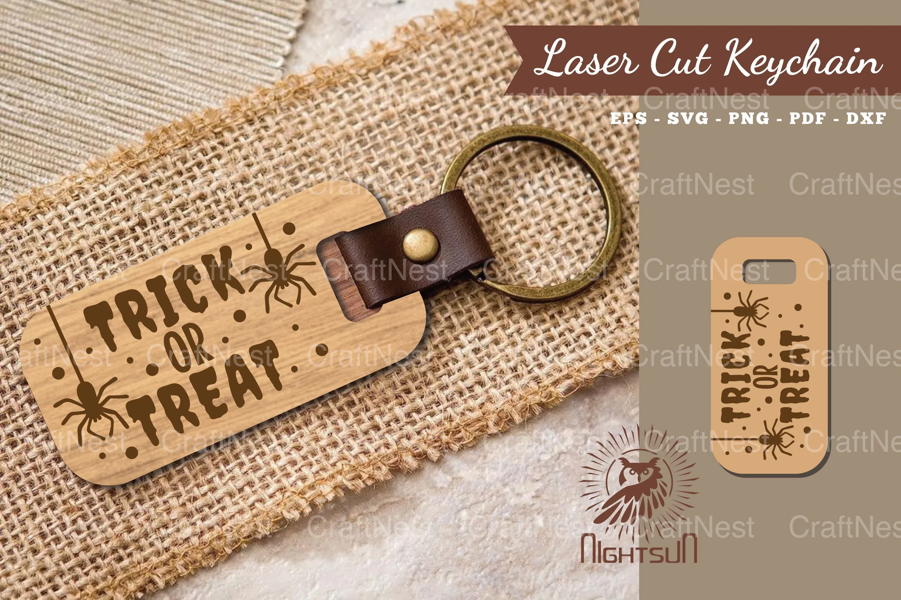 Trick Or Treat Laser Cut Keychain Design