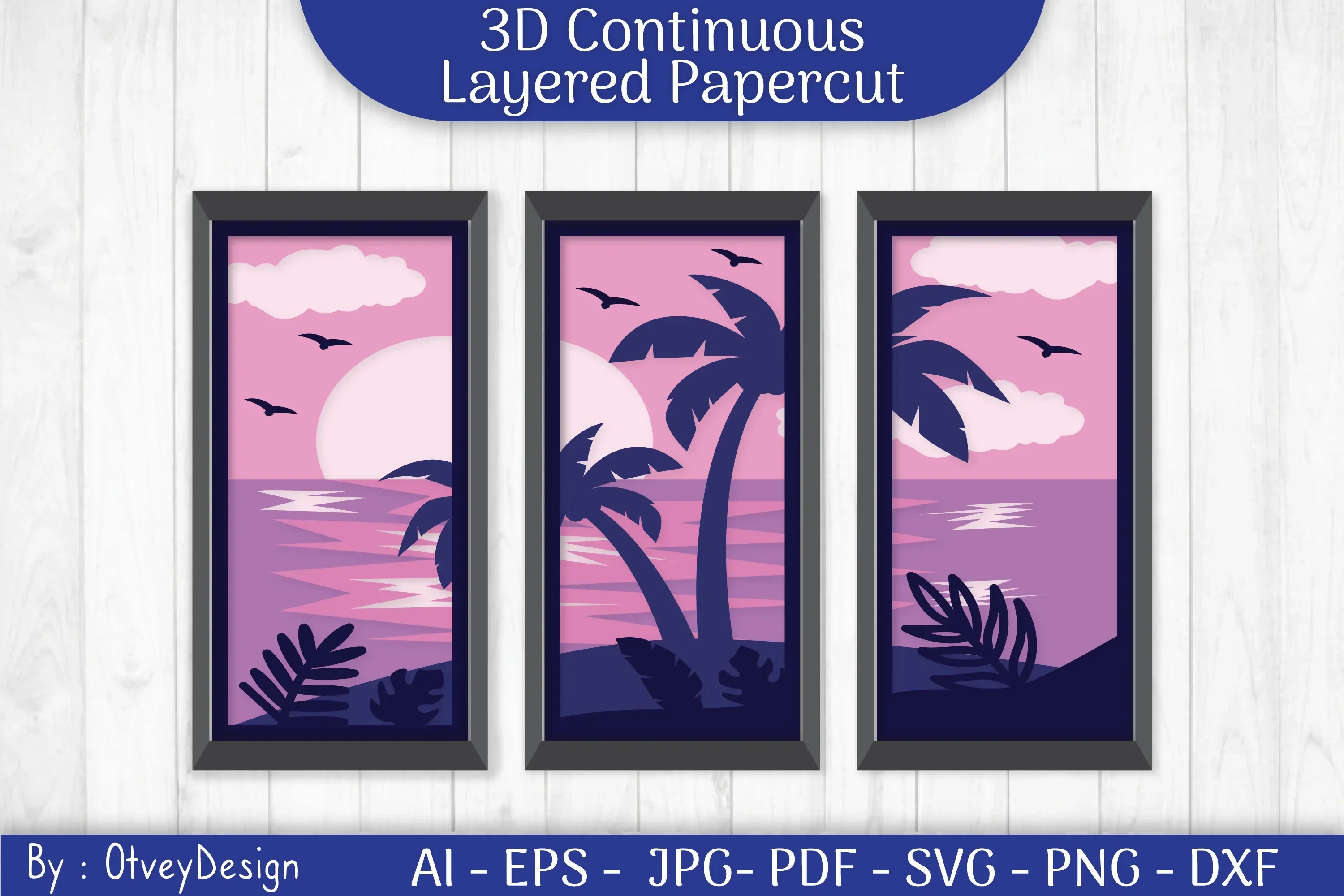 Tropical Beach 3D Layered Papercut SVG Bundle - Image 2