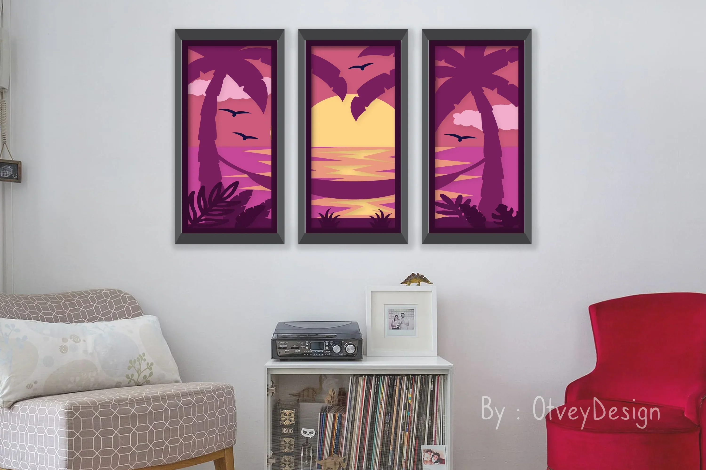 Tropical Beach 3D Layered Papercut SVG Bundle - Image 3