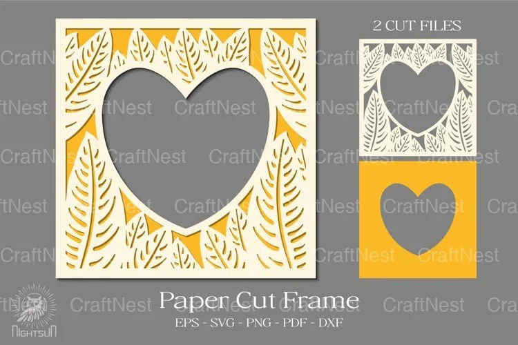 Tropical Frame 3D Paper Cut Clipart Bundle