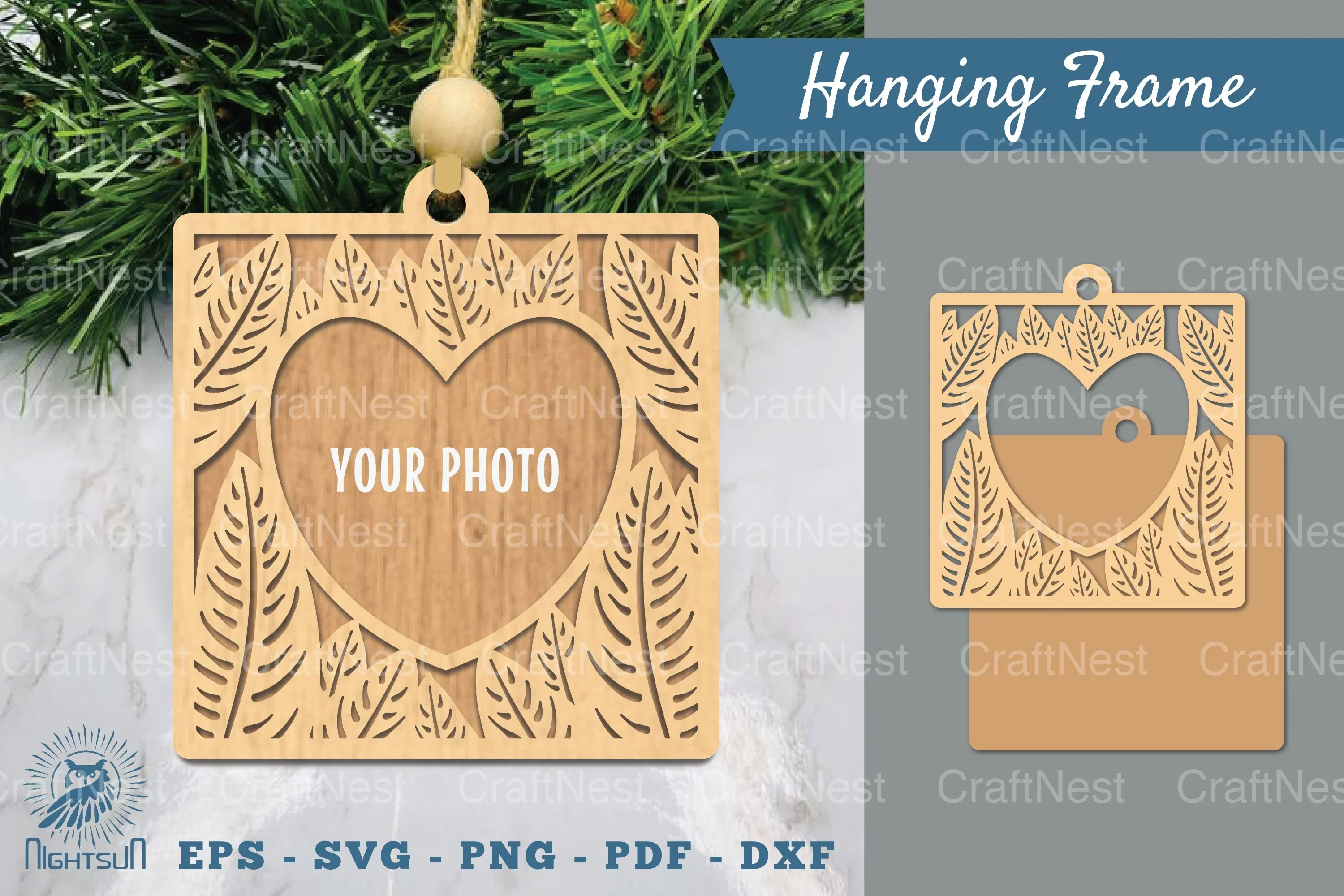 Tropical Leaves Laser Cut Photo Frame SVG Bundle