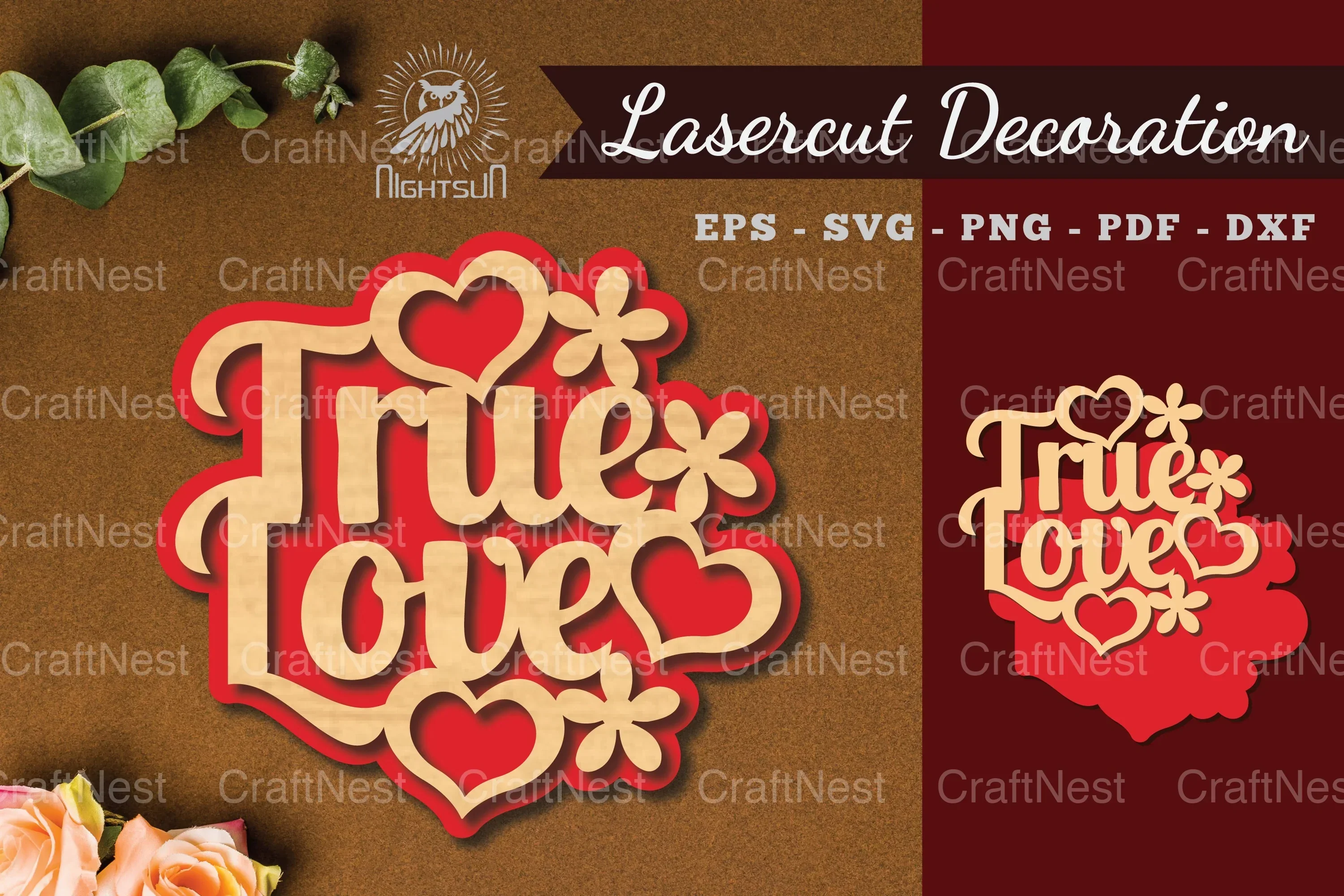 True Love Laser Cut Decoration Clipart Bundle