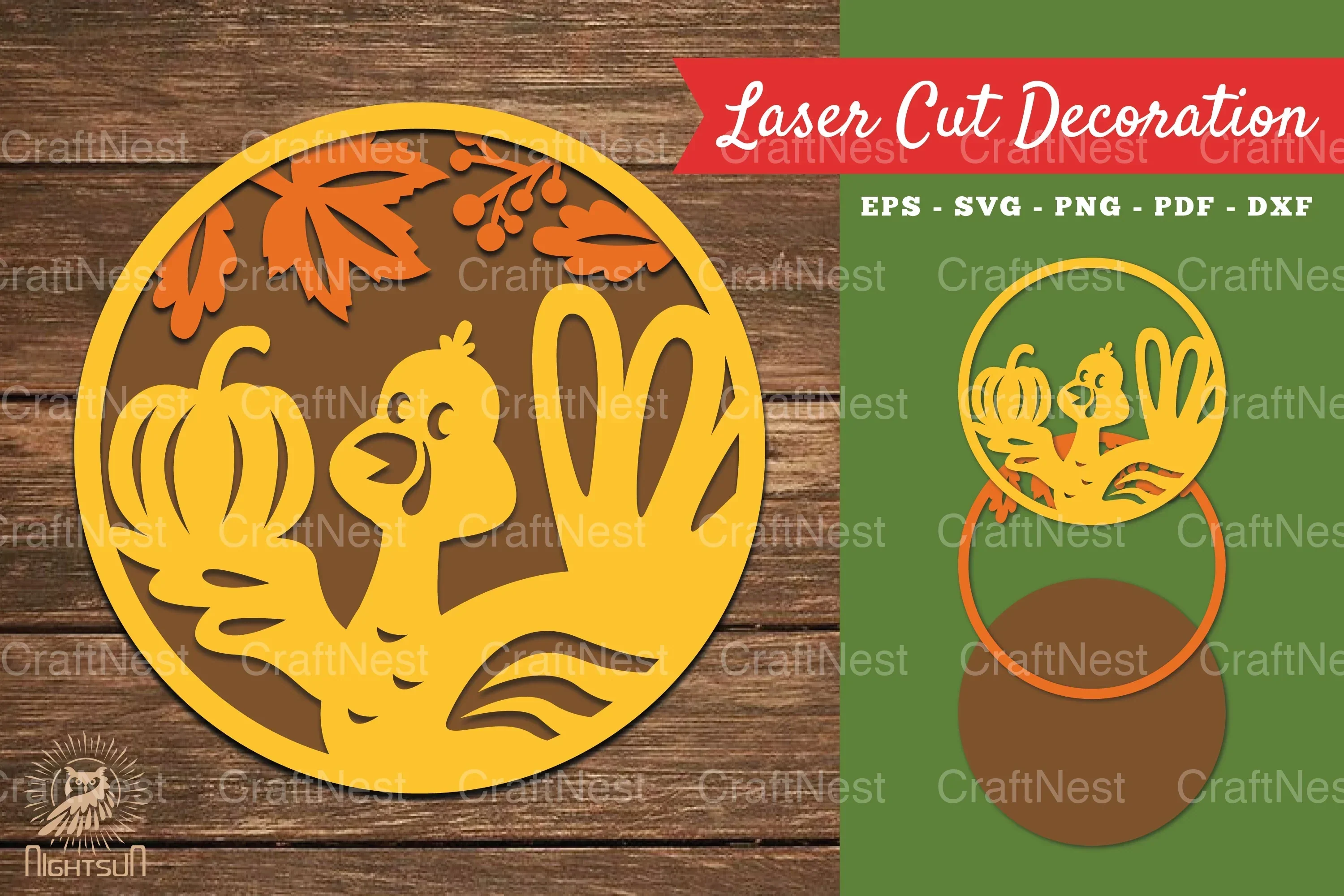 Turkey Laser Cut Decoration SVG Bundle