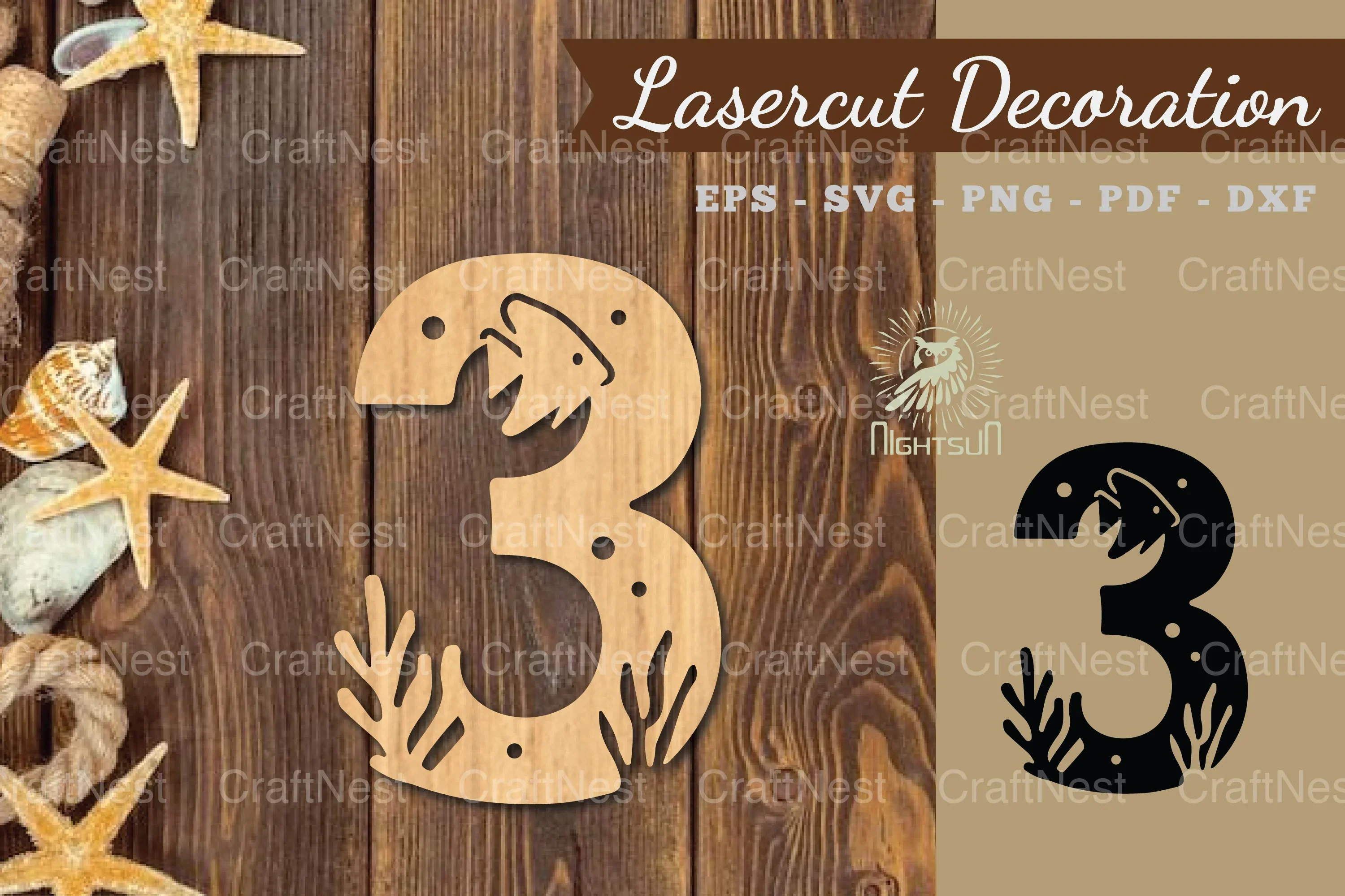 Underwater Tre Lasercut Decoration Clipart Bundle