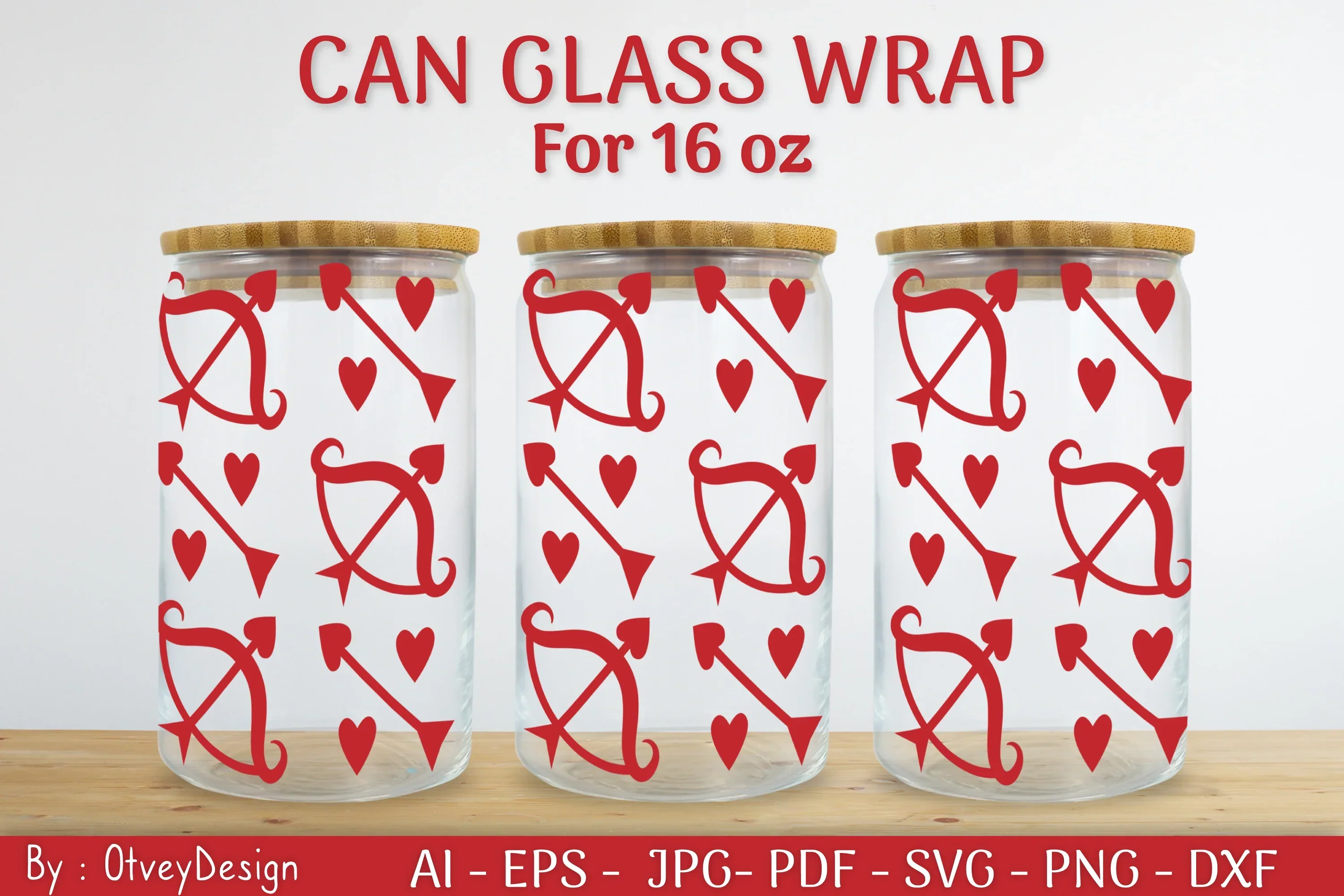 Valentine Can Glass 16 OZ SVG Bundle - Image 2