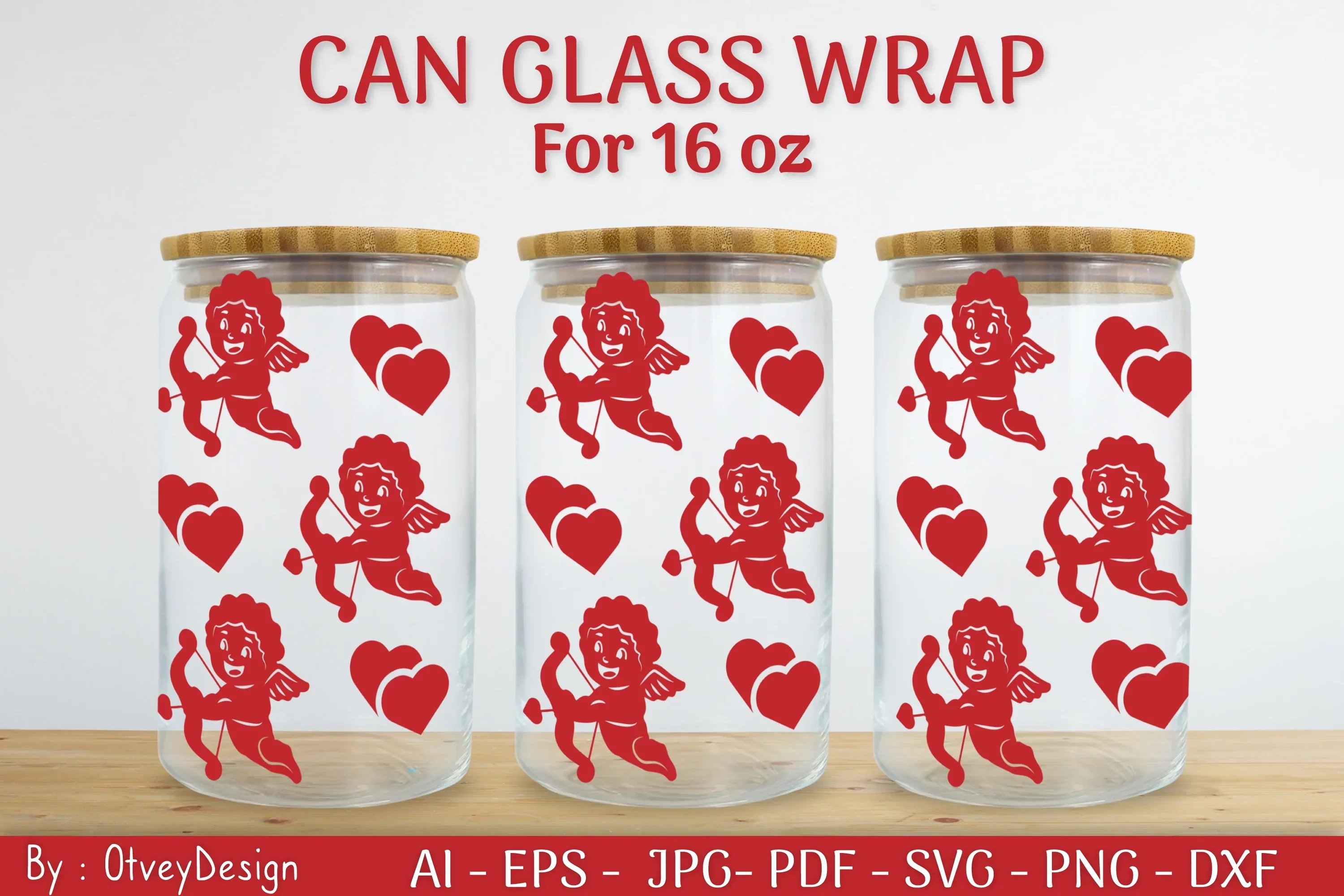 Valentine Can Glass 16 OZ SVG Bundle - Image 2