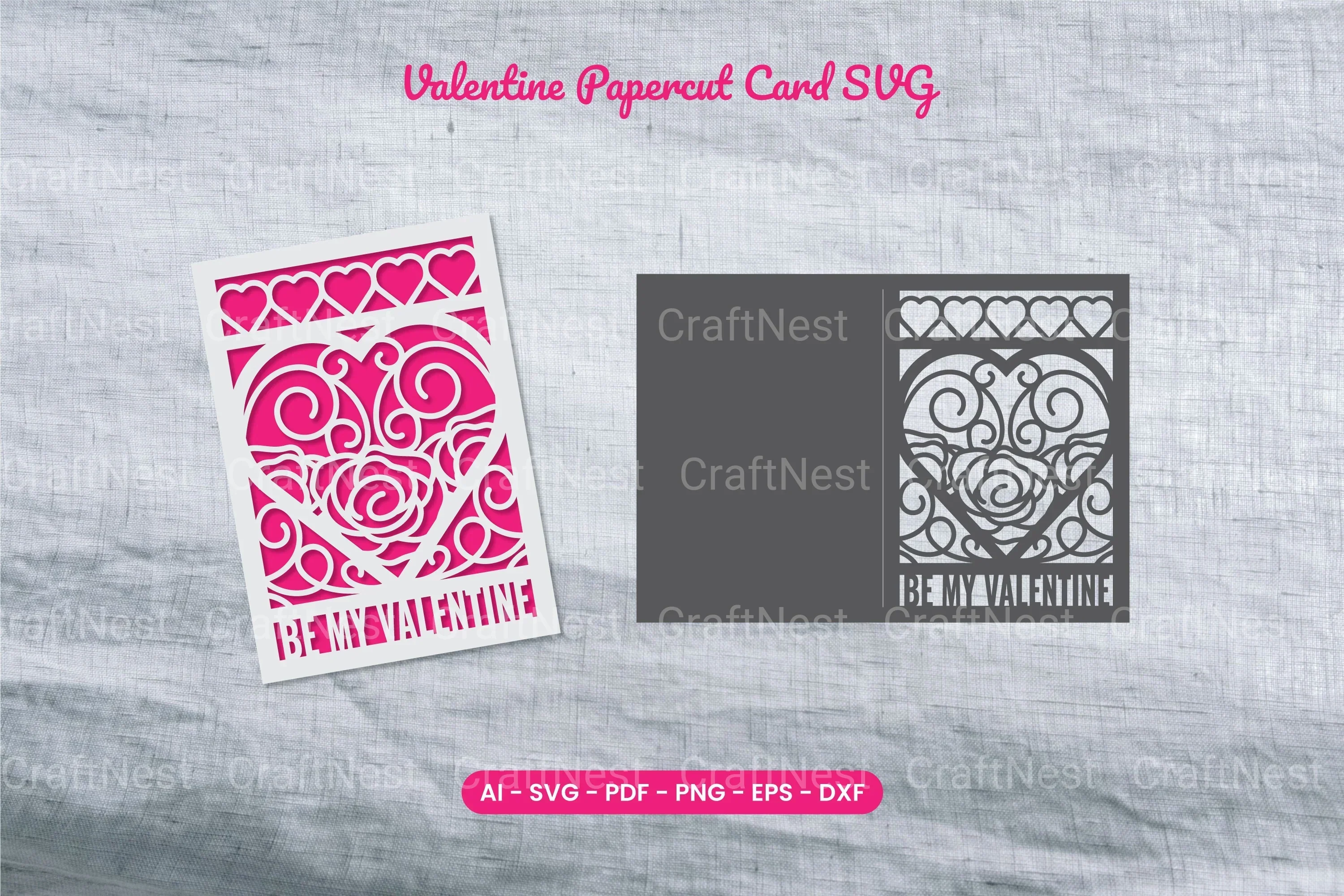 Valentine Papercut Card SVG Bundle