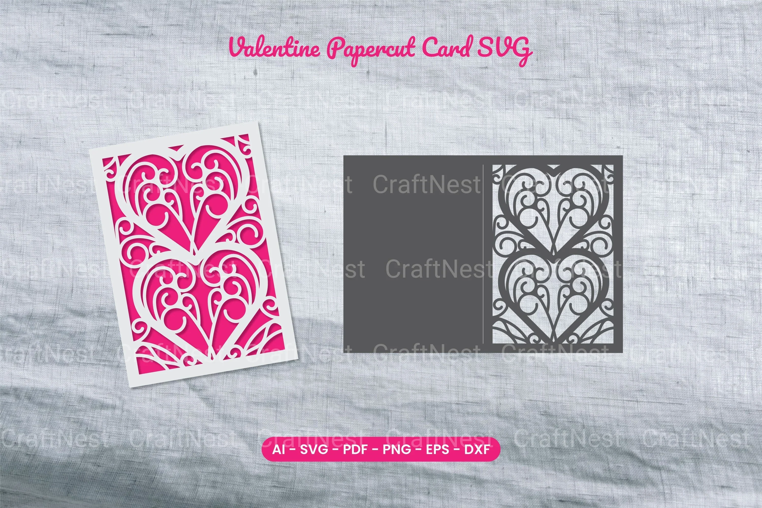 Valentine Papercut Card SVG Bundle