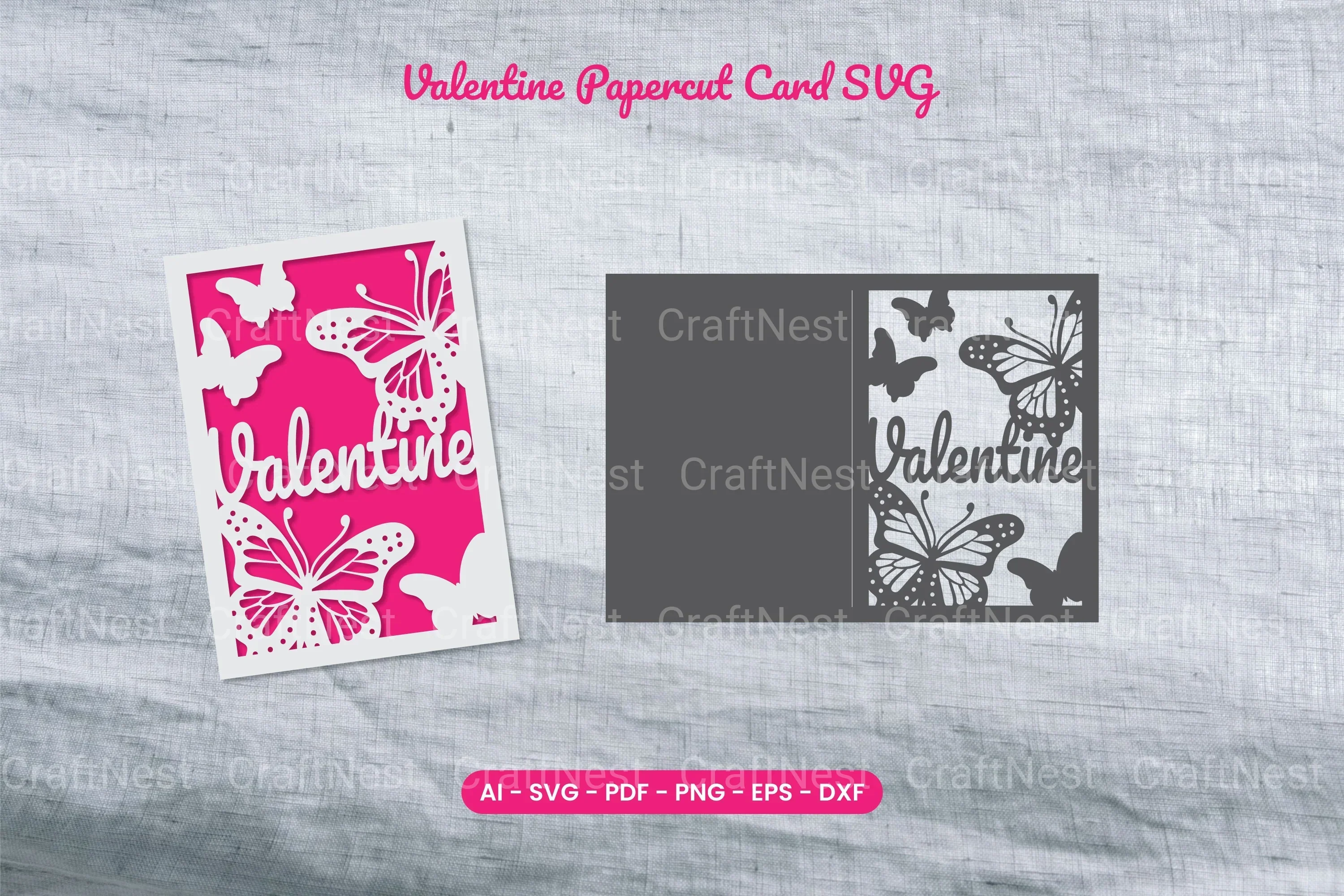 Valentine Papercut Card SVG Bundle