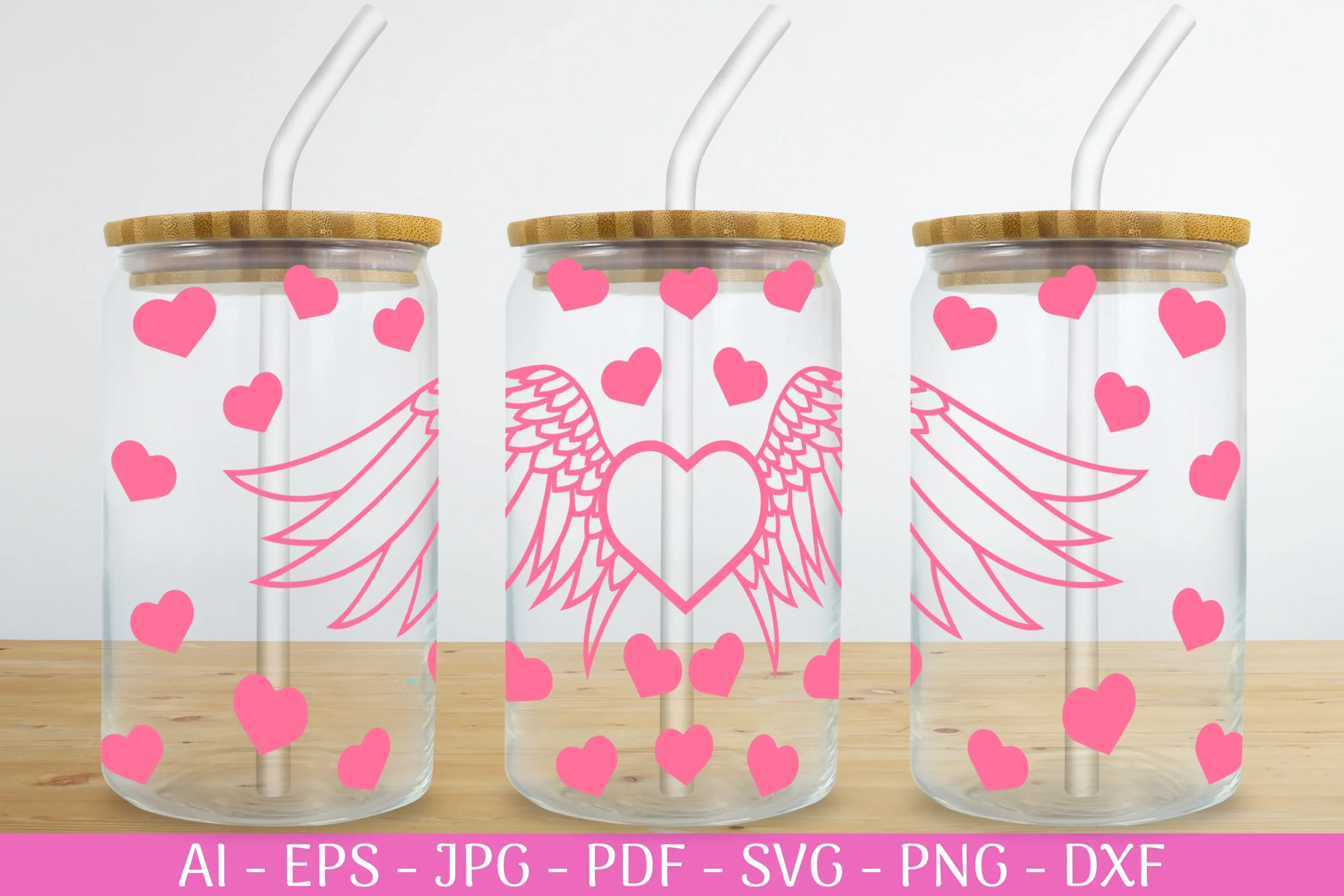 Valentine's Can Glass Wrap SVG Bundle - Image 2