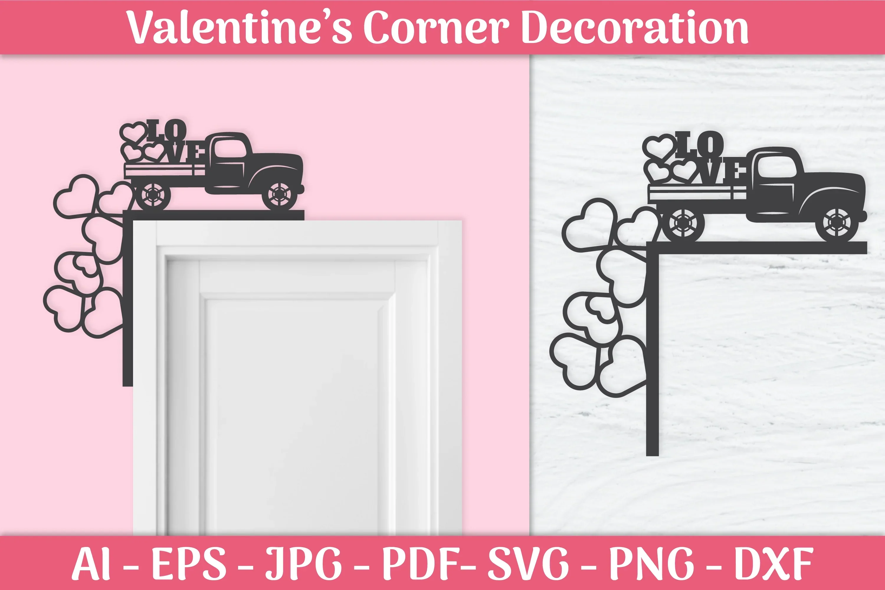 Valentine's Day Gnomes Door Corner SVG Bundle