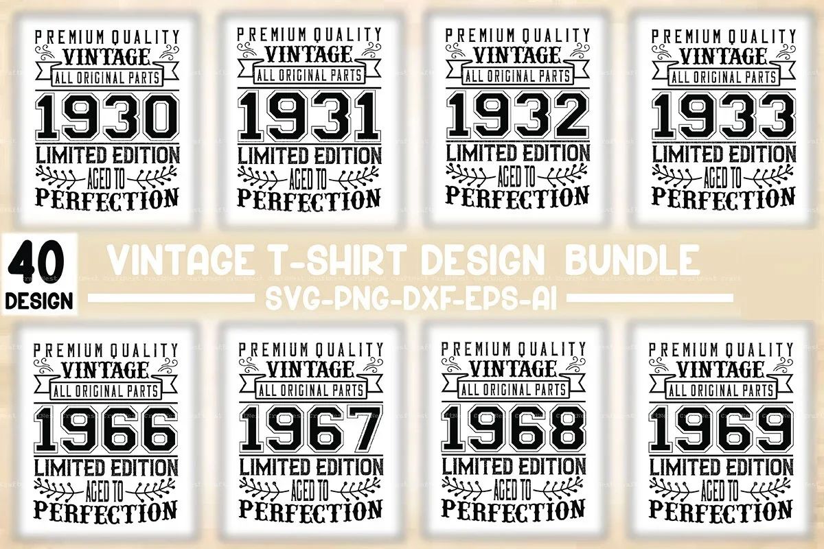 Vintage T-Shirt Design SVG Bundle